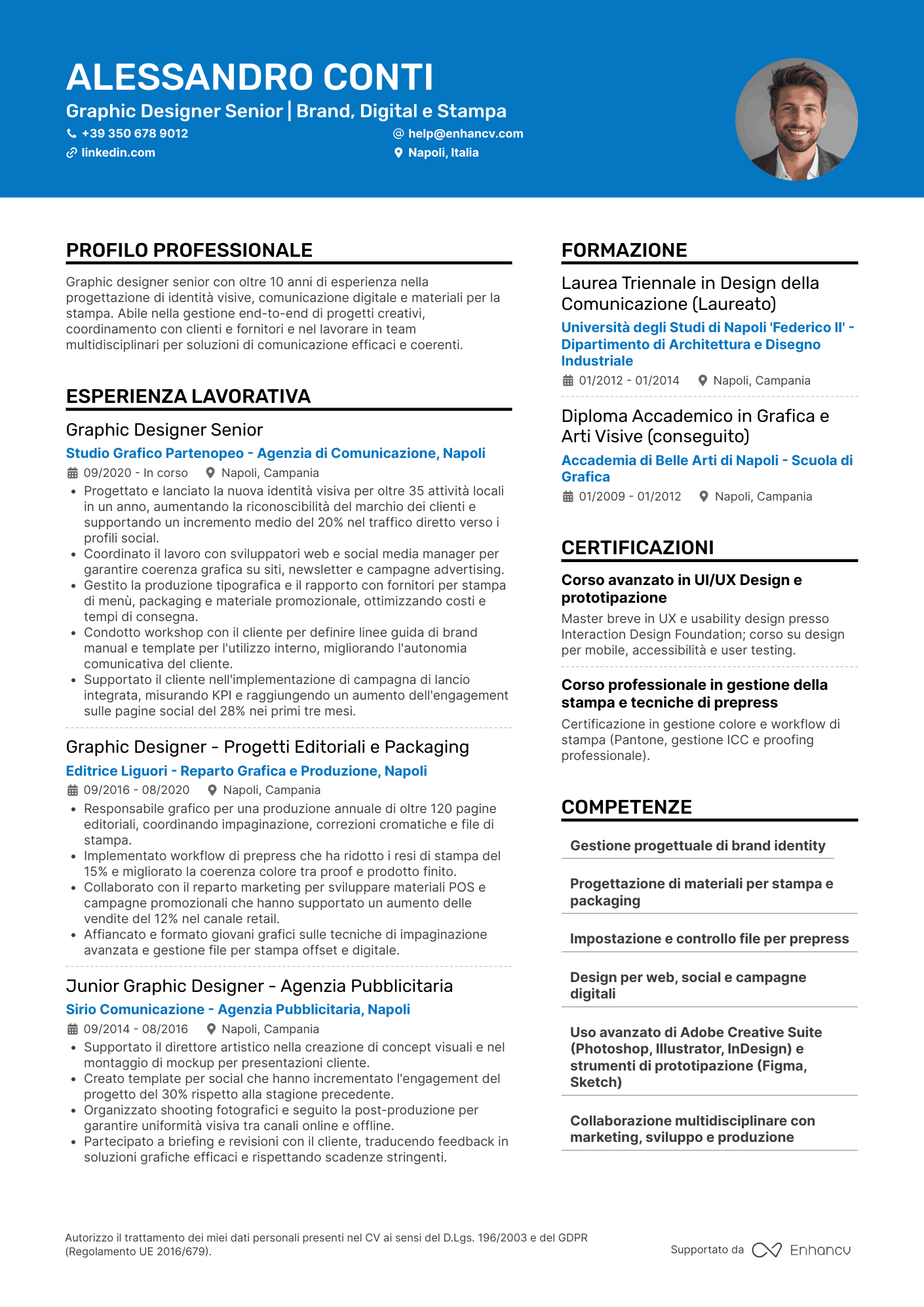 Creativo — Modelli di CV gratuiti