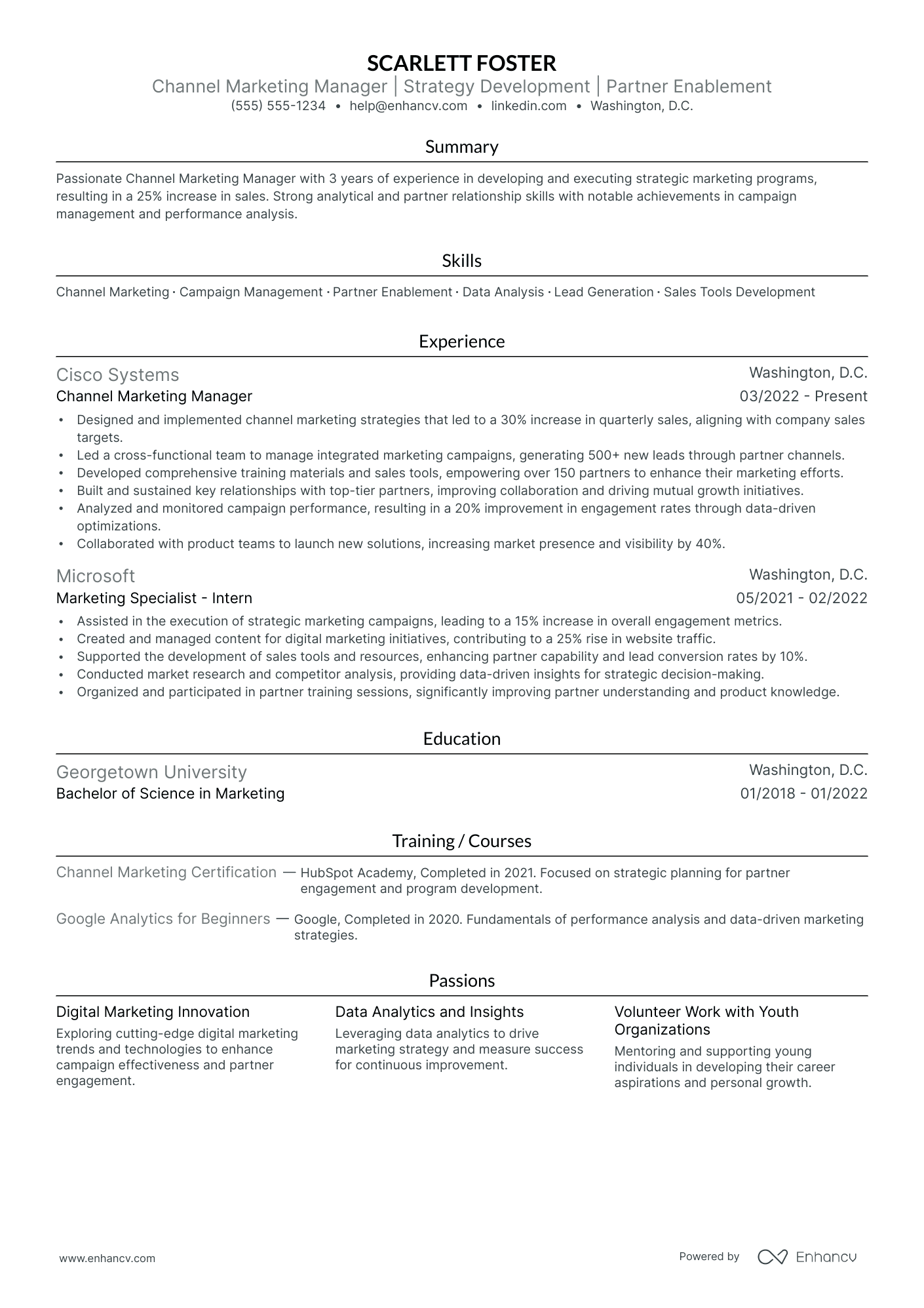 Channel Marketing Manager resume example