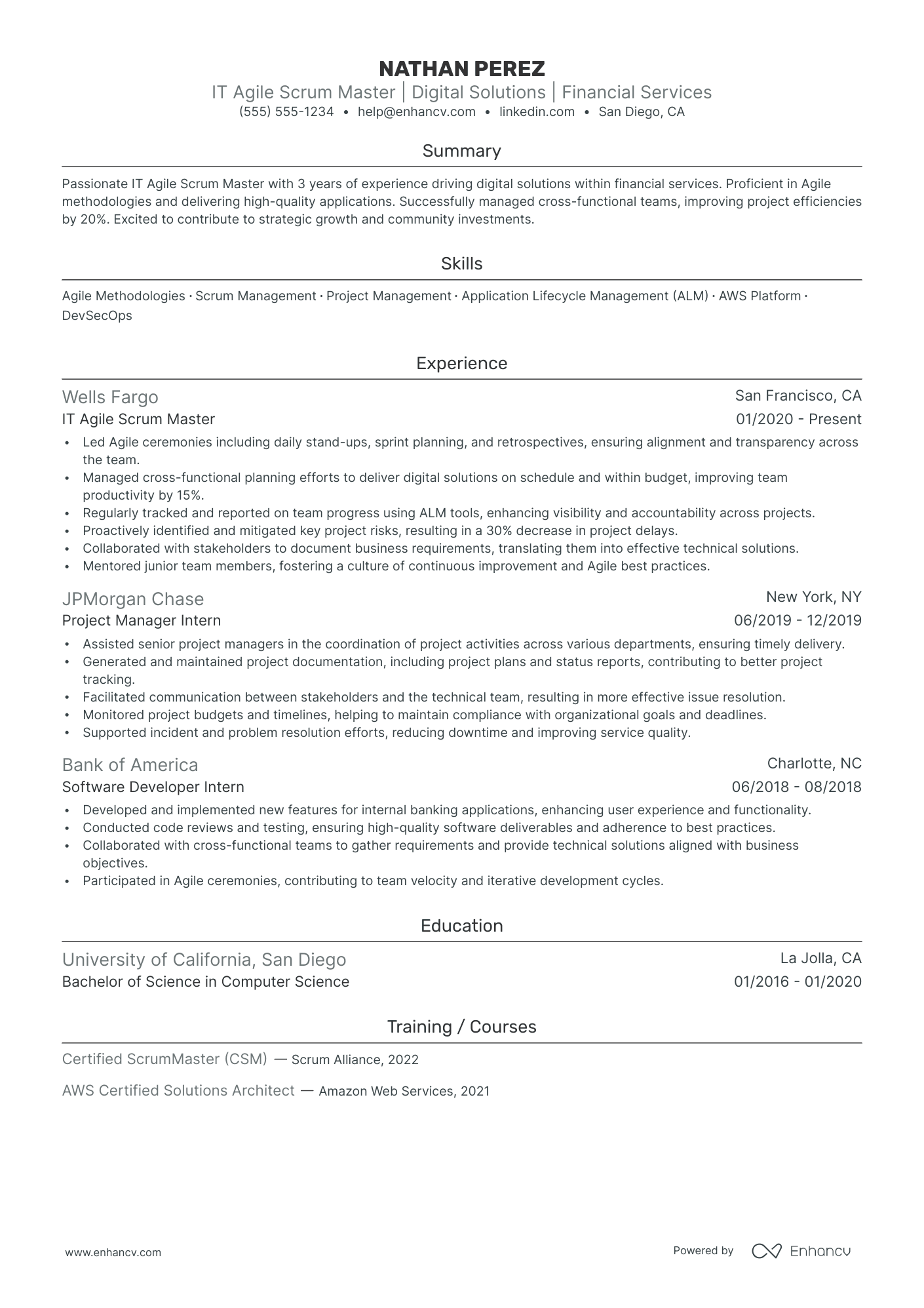 Scrum Master Team Lead resume example