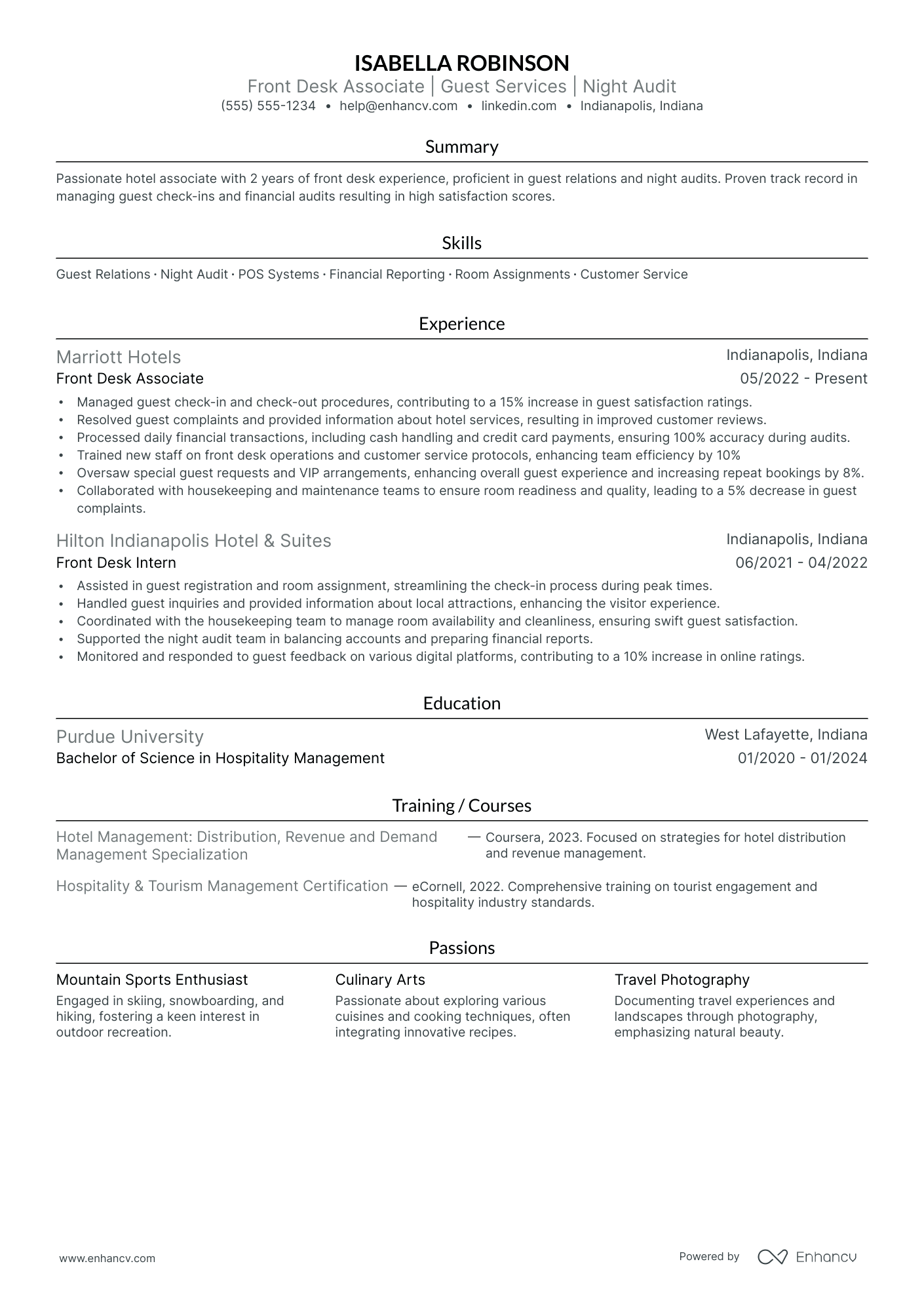 Night Auditor (for hotels) Resume Example Resume Example