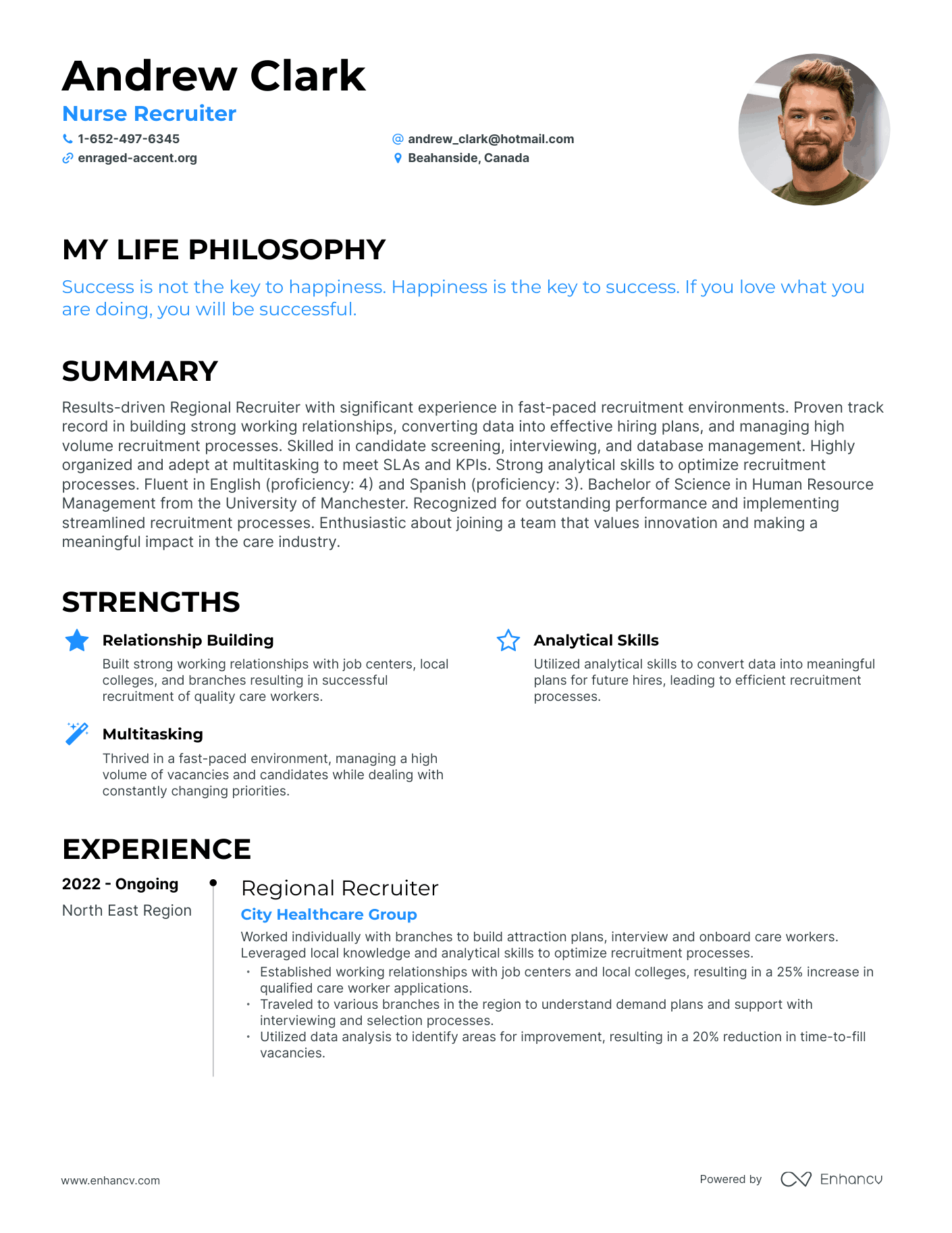 Creative Nurse Recruiter Resume Example