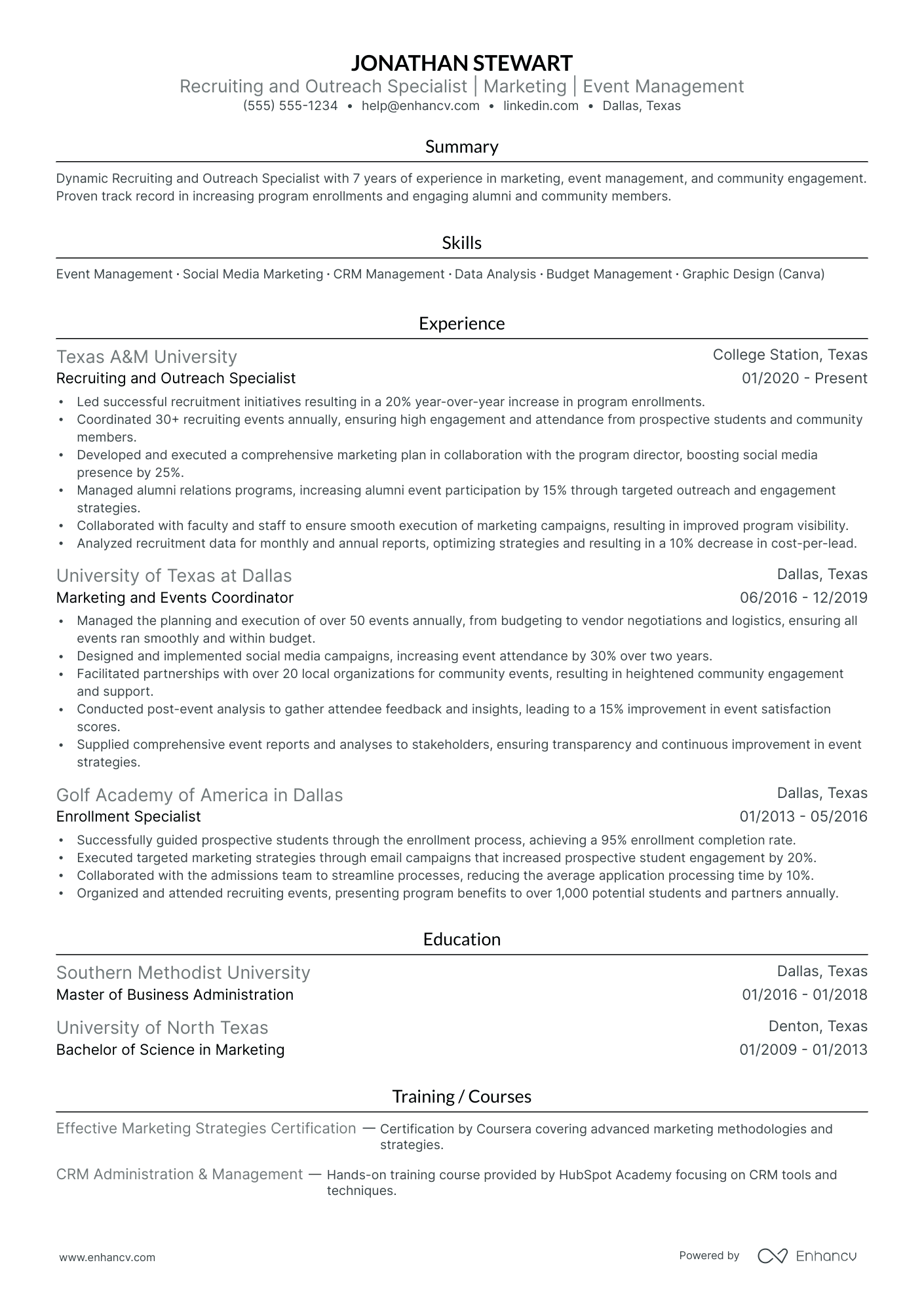 Junior Catering Specialist resume example