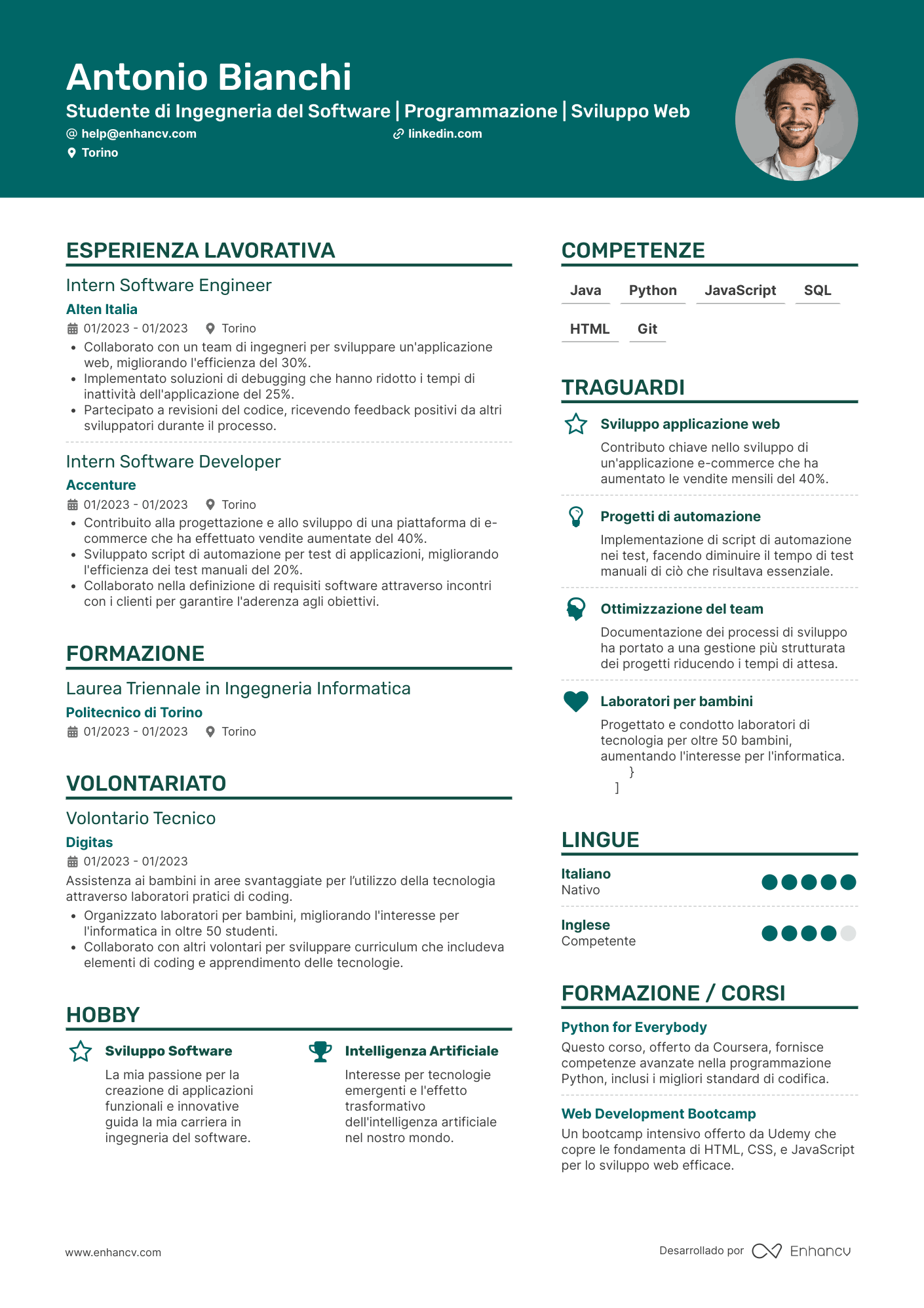 Ingegnere Software CV