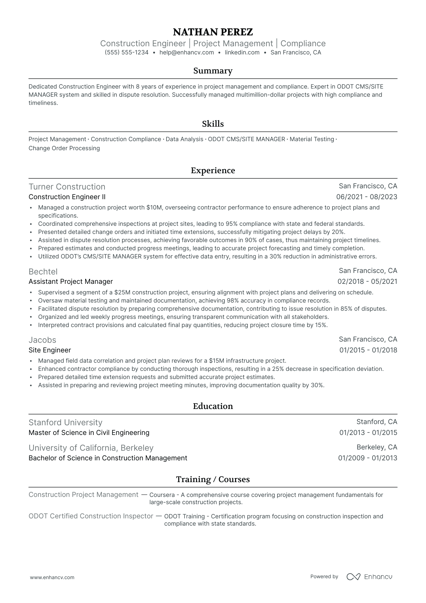 Junior Construction Engineer Resume Example Resume Example