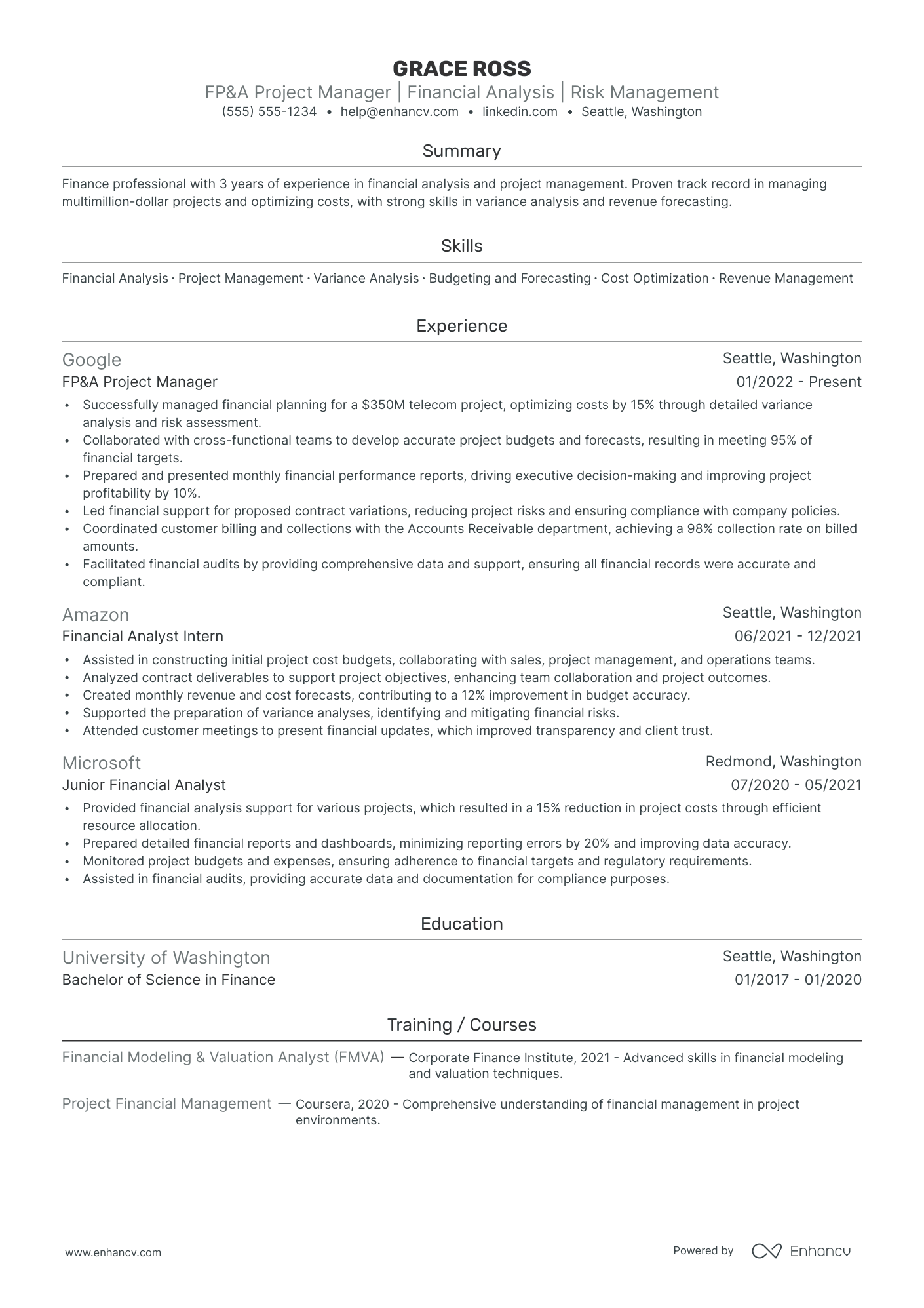 Telecommunication Project Manager resume example