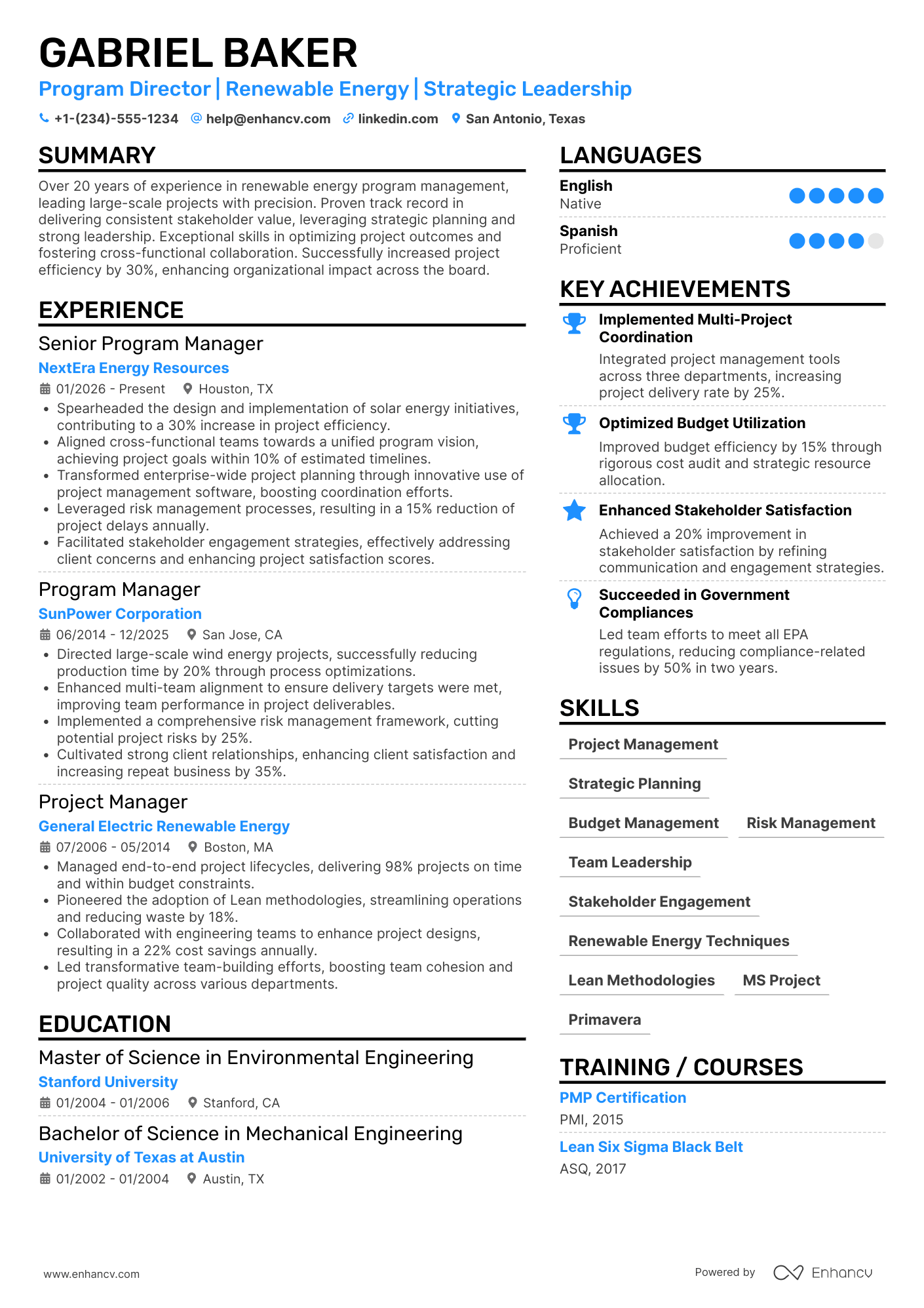 Program Director resume example