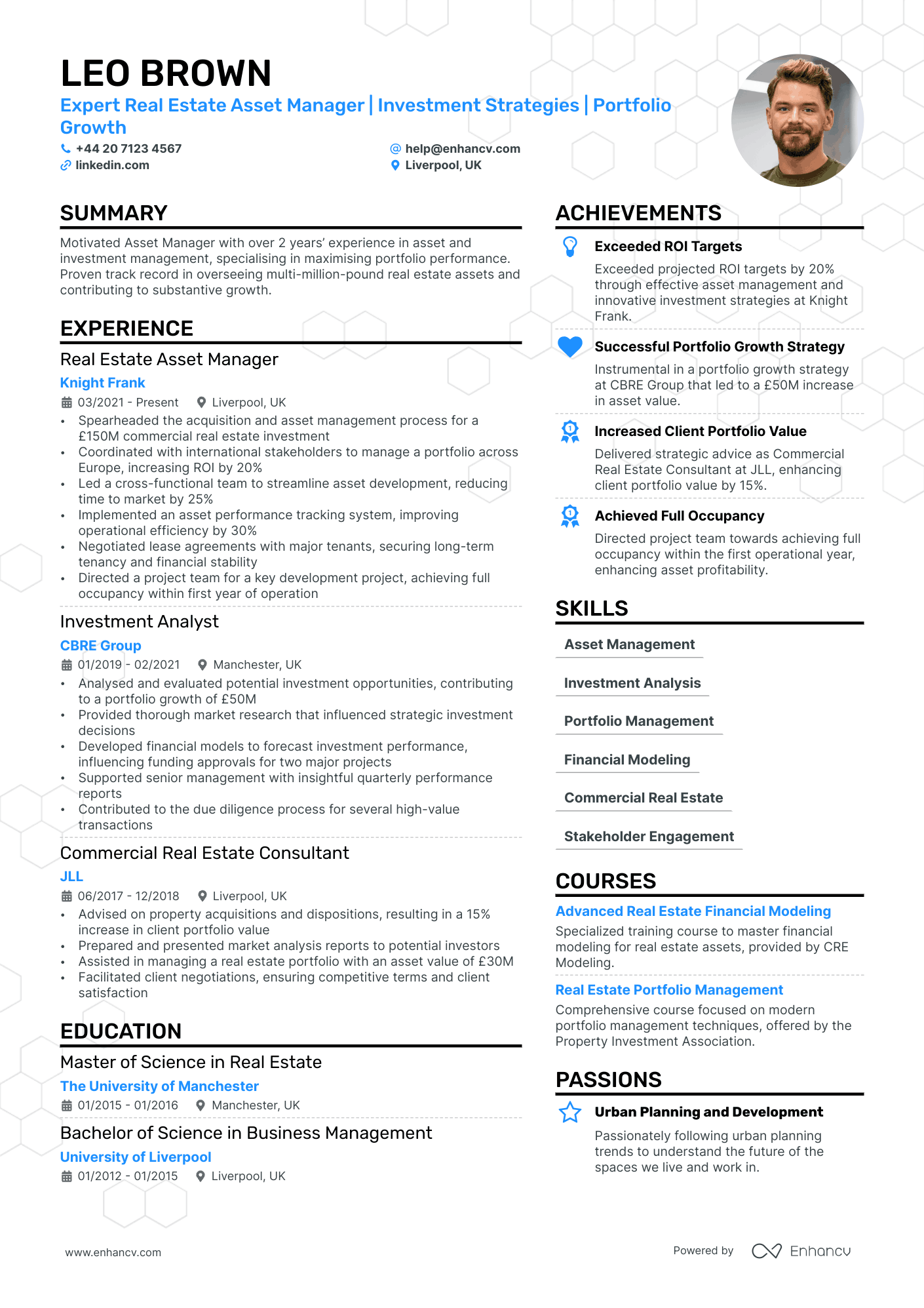 Private Equity cv example