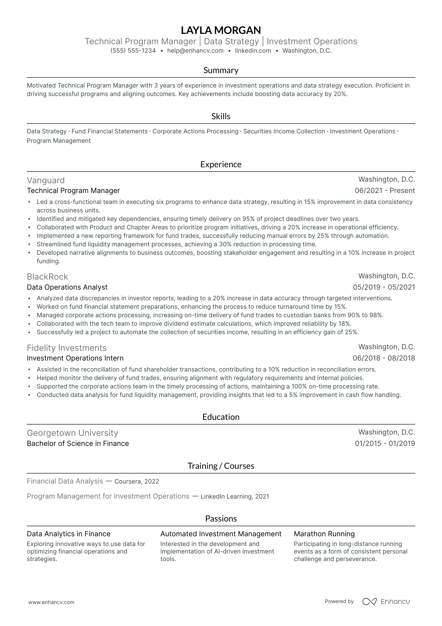 Technical Program Manager resume example