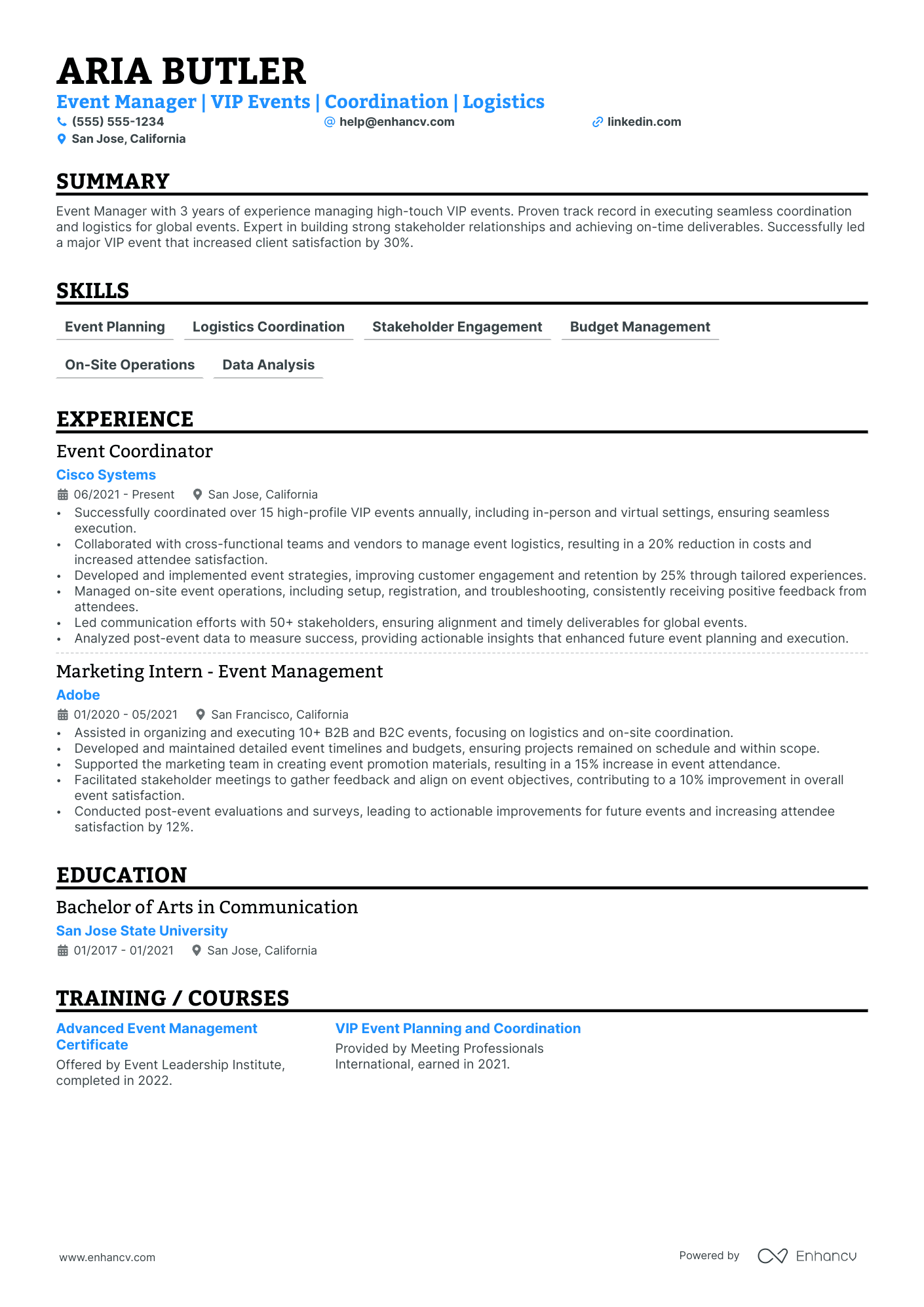 VIP Flight Attendant resume example