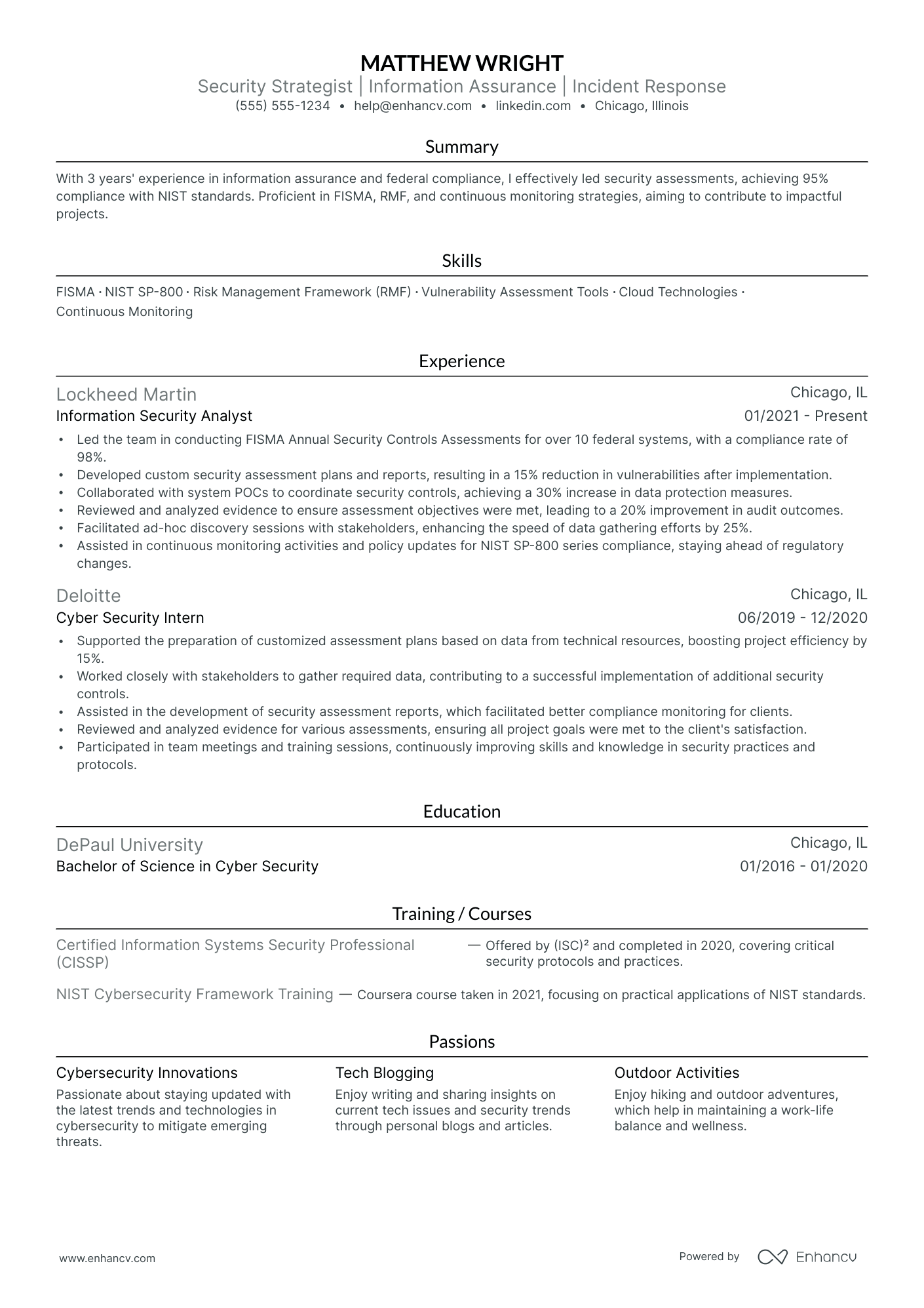 Senior Cybersecurity Strategist resume example