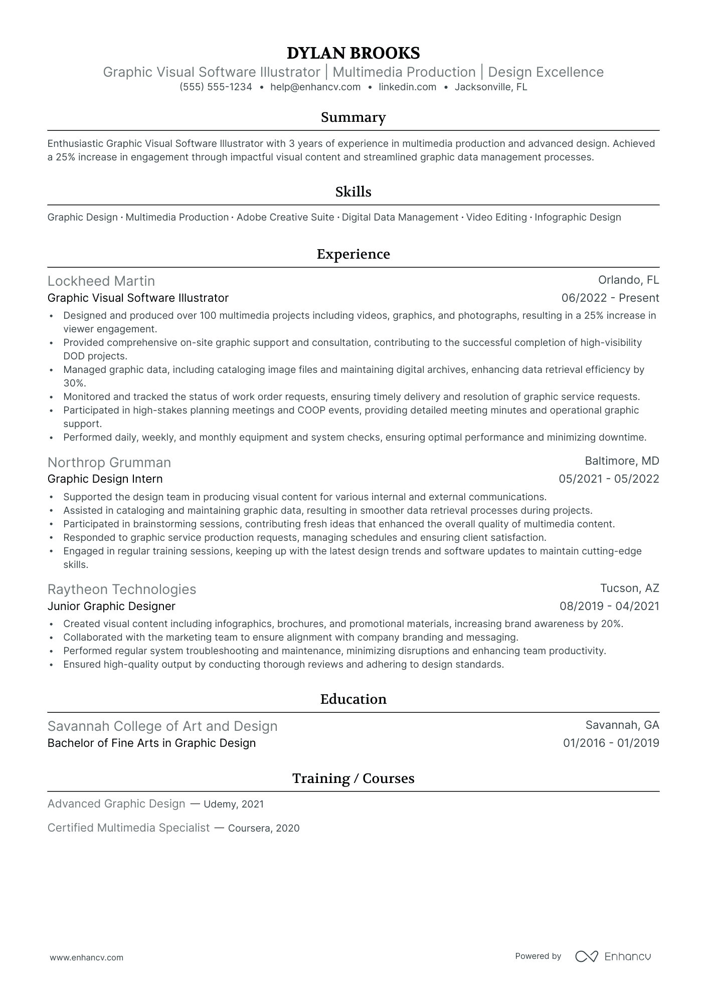 Graphic Illustrator resume example