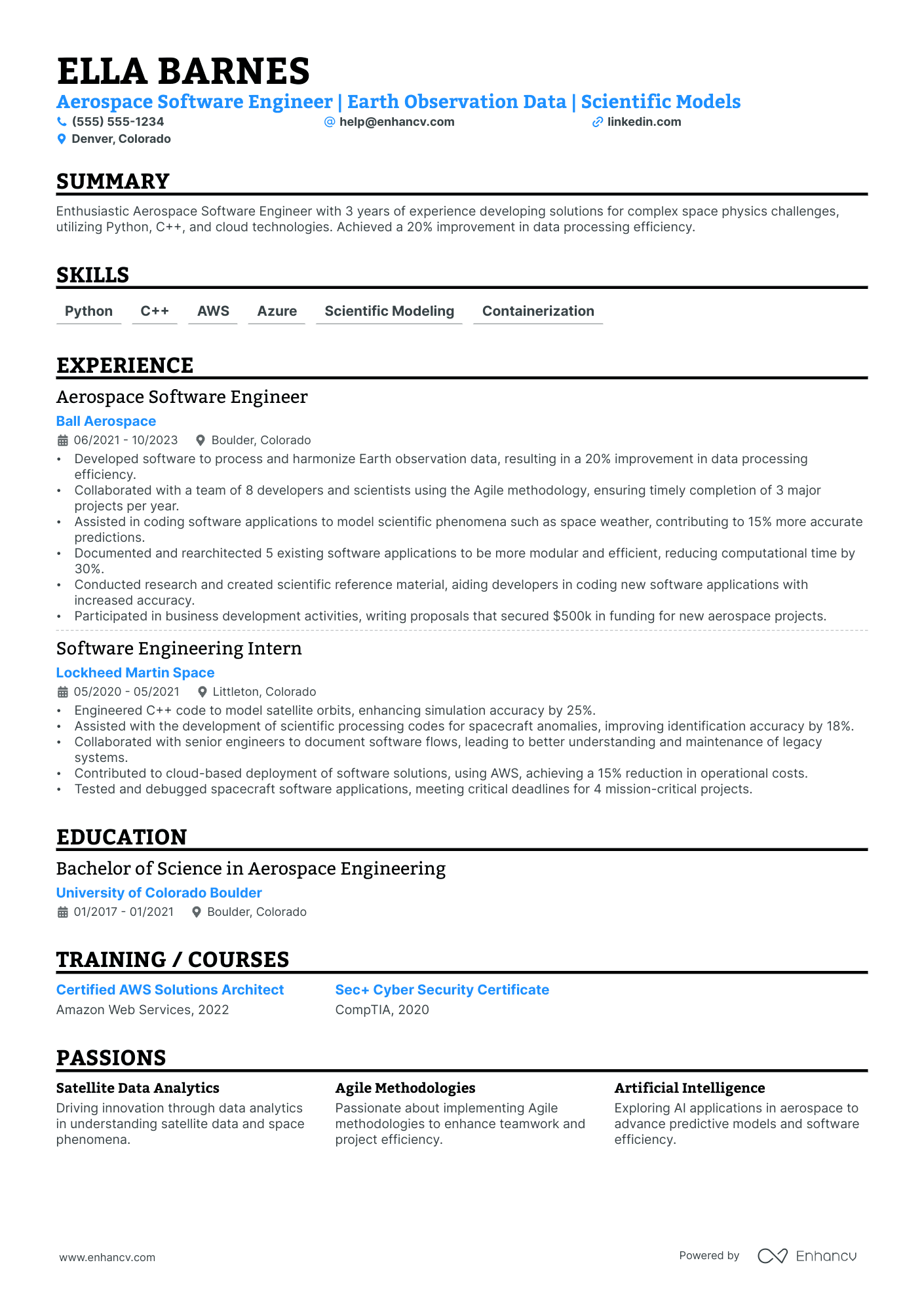 Software Application Engineer resume example