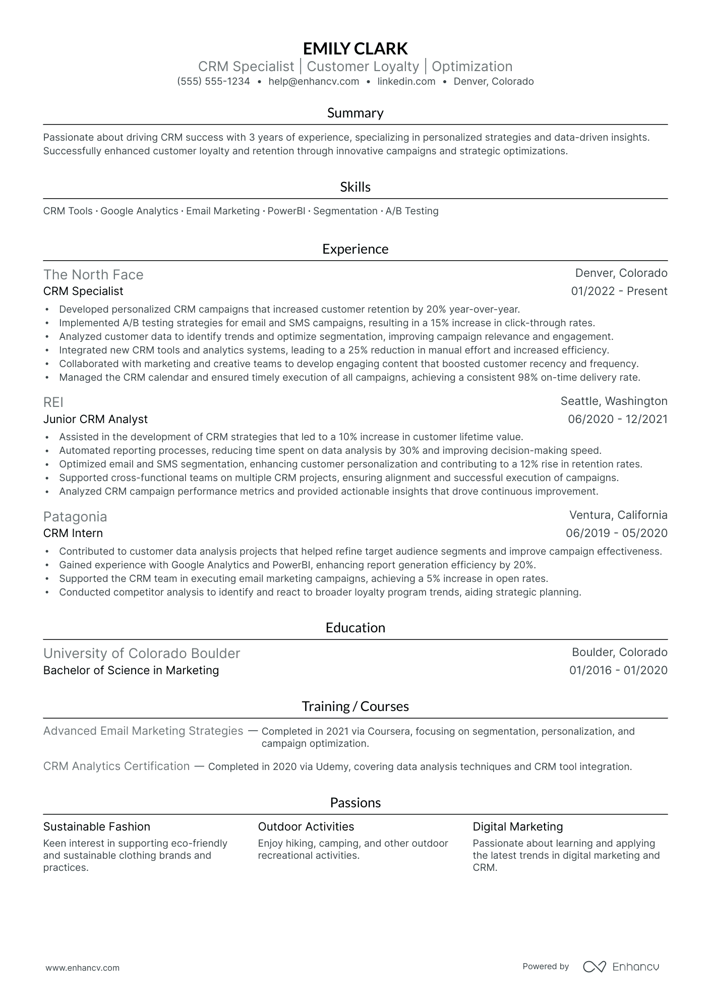 Director of Customer Relationship Management resume example