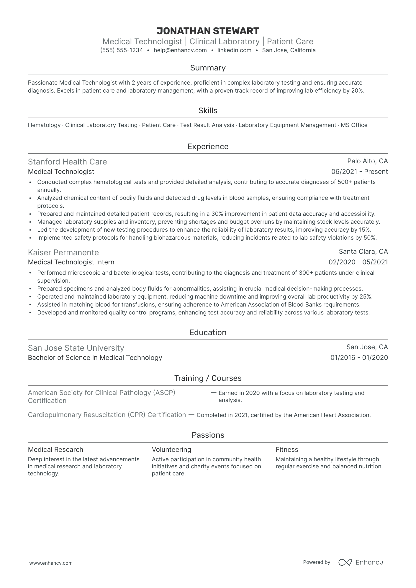 Medical Technologist in Pathology Resume Example Resume Example