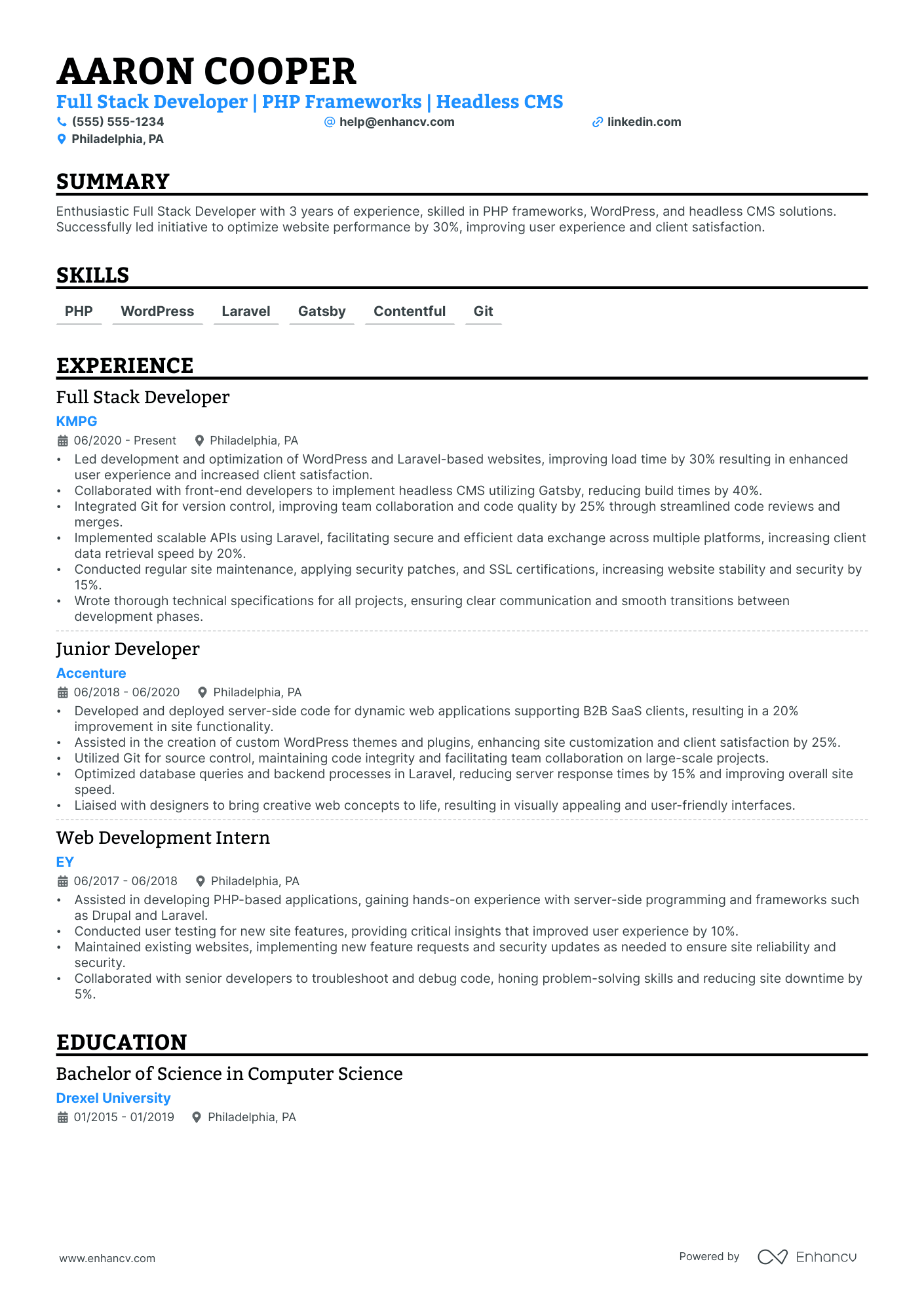 Senior Drupal Developer Resume Example Resume Example