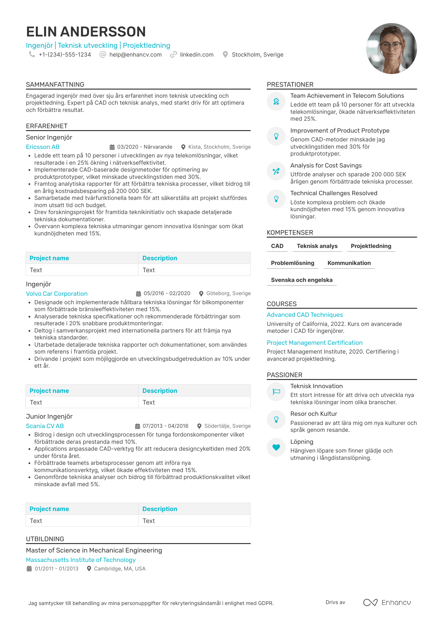 Ingenjör CV