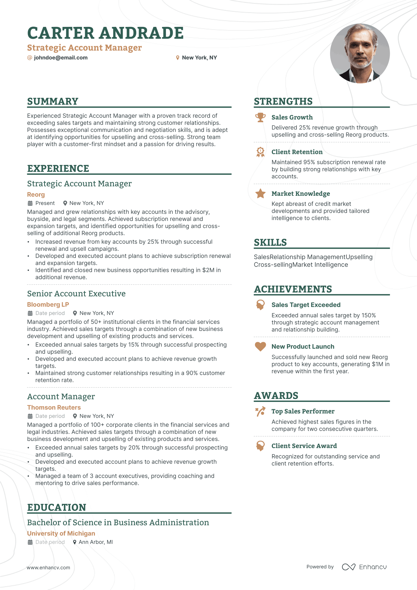 Strategic Account Manager resume example