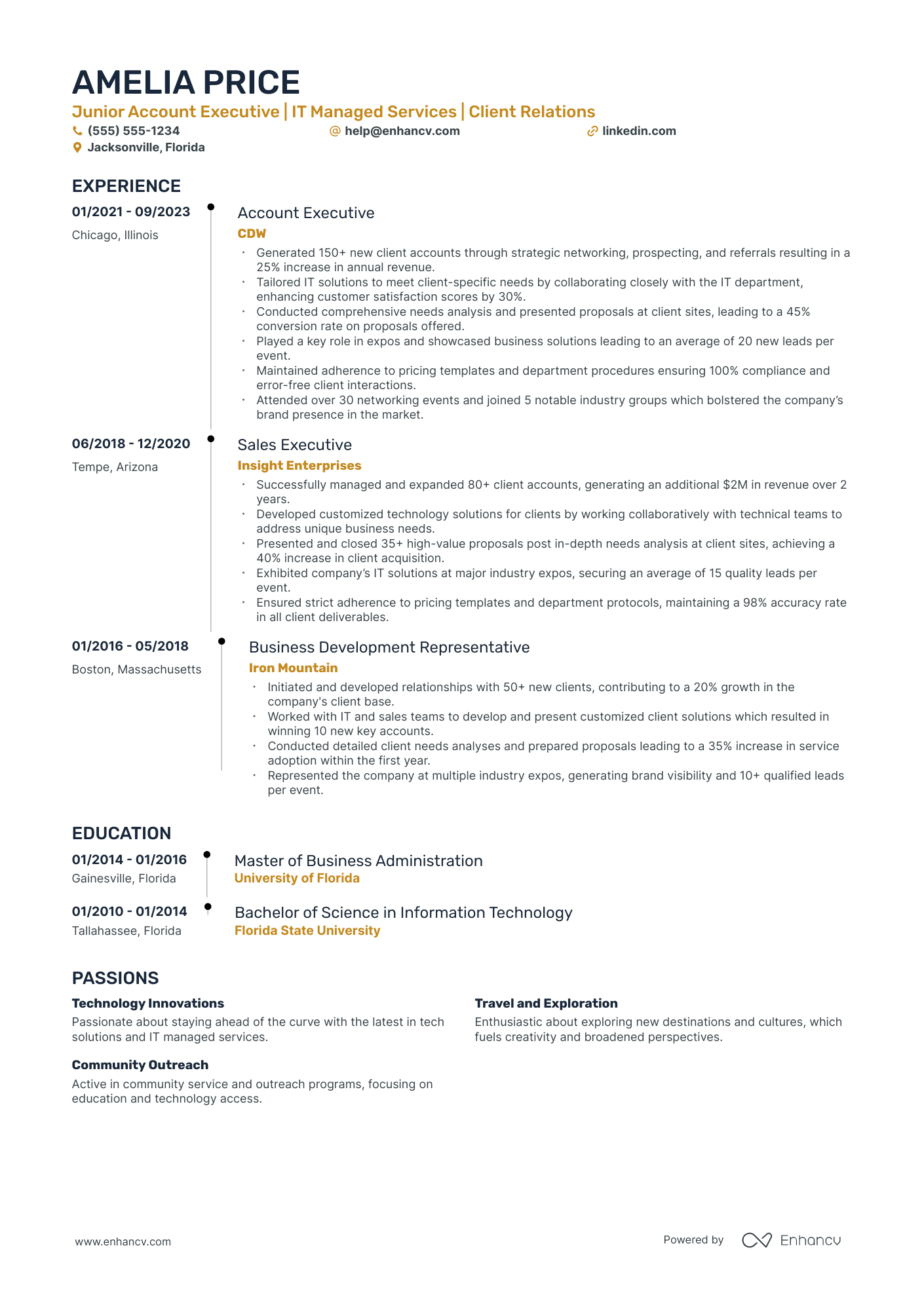 Junior Account Executive resume example