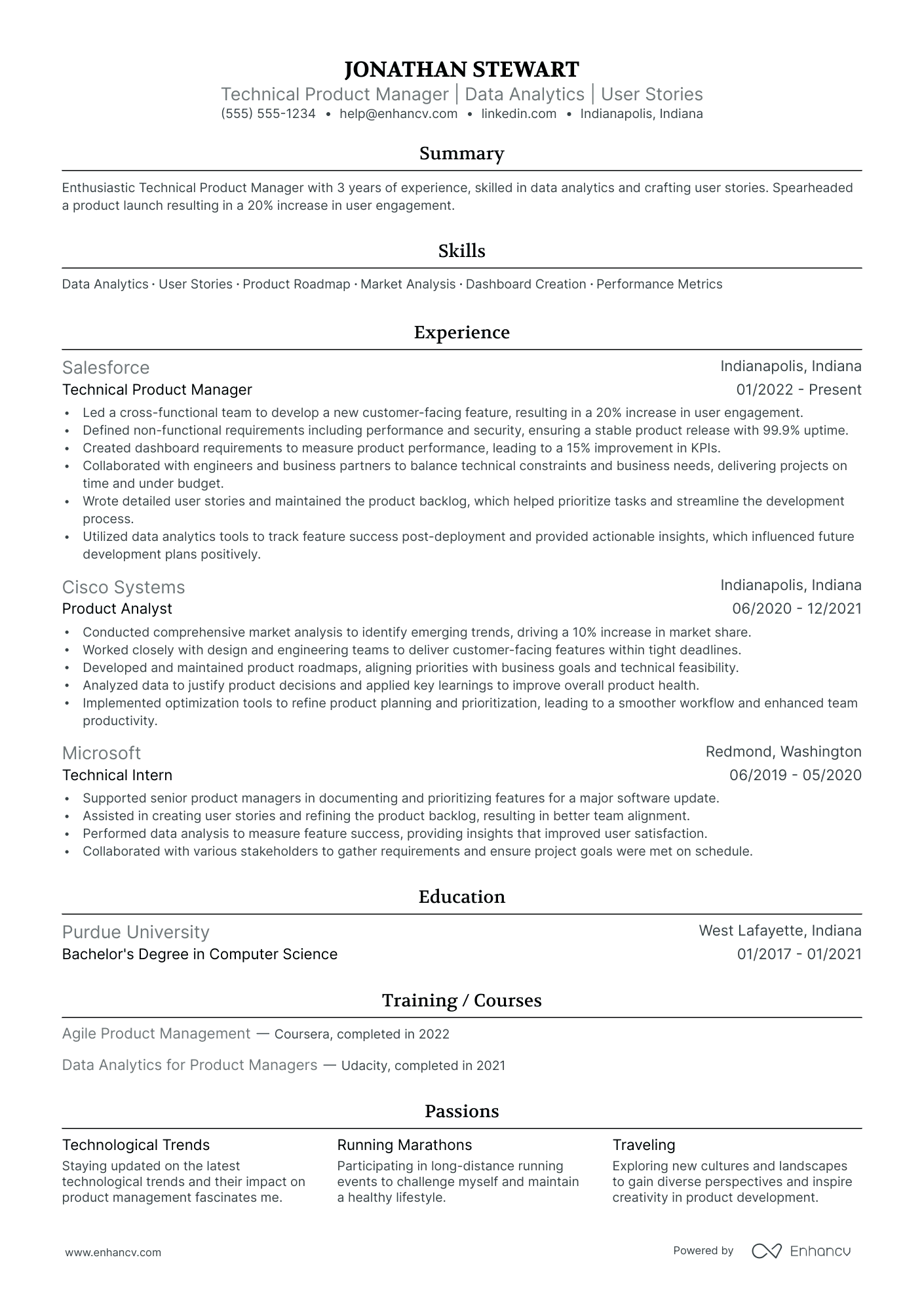 Technical Product Manager resume example