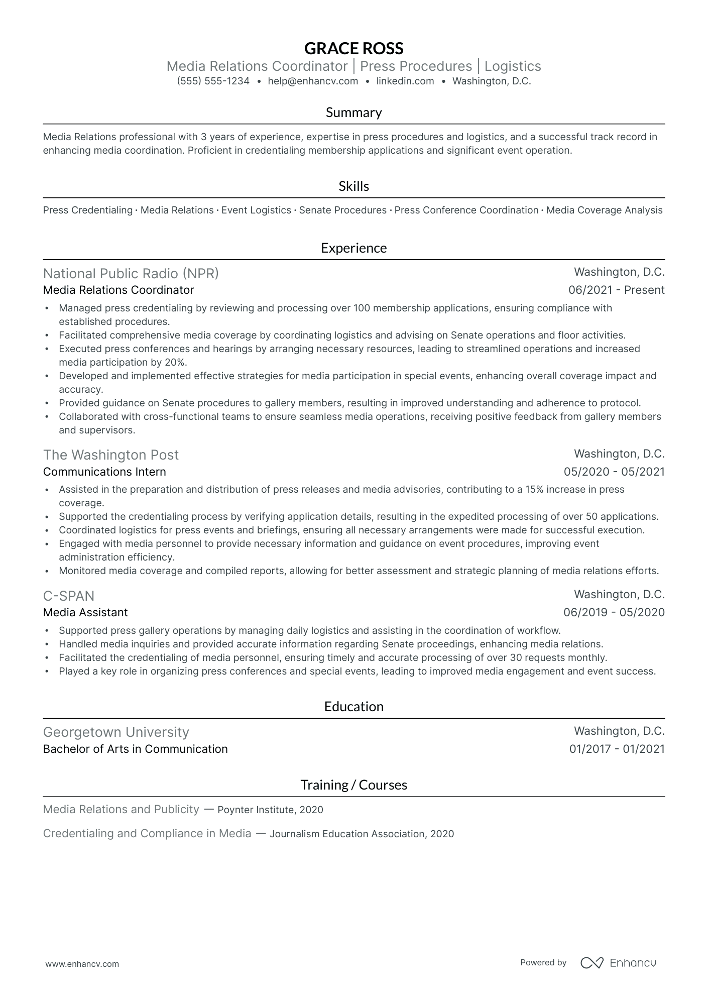 Public Relations Coordinator resume example