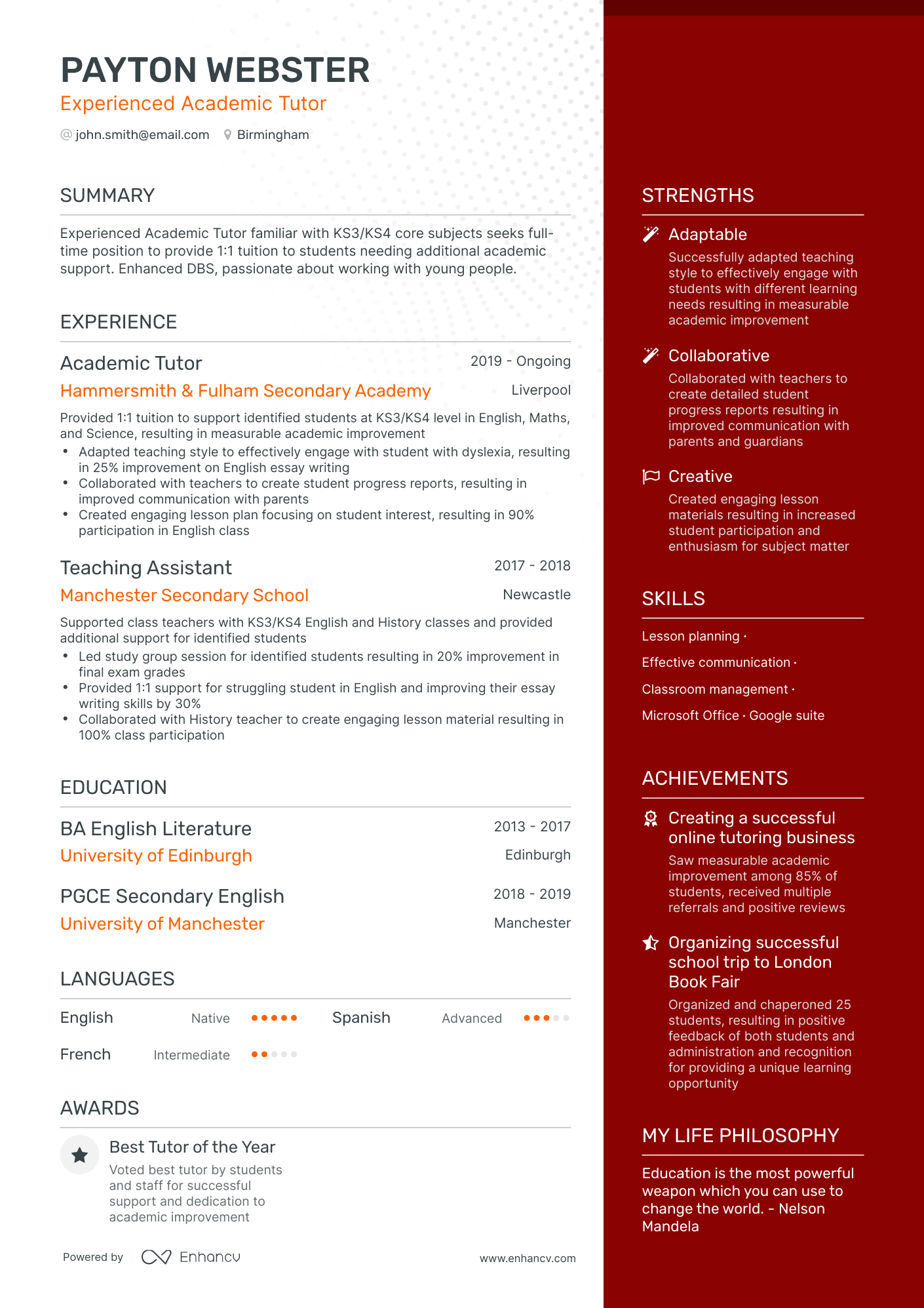 3 Tutor CV Examples for 2023