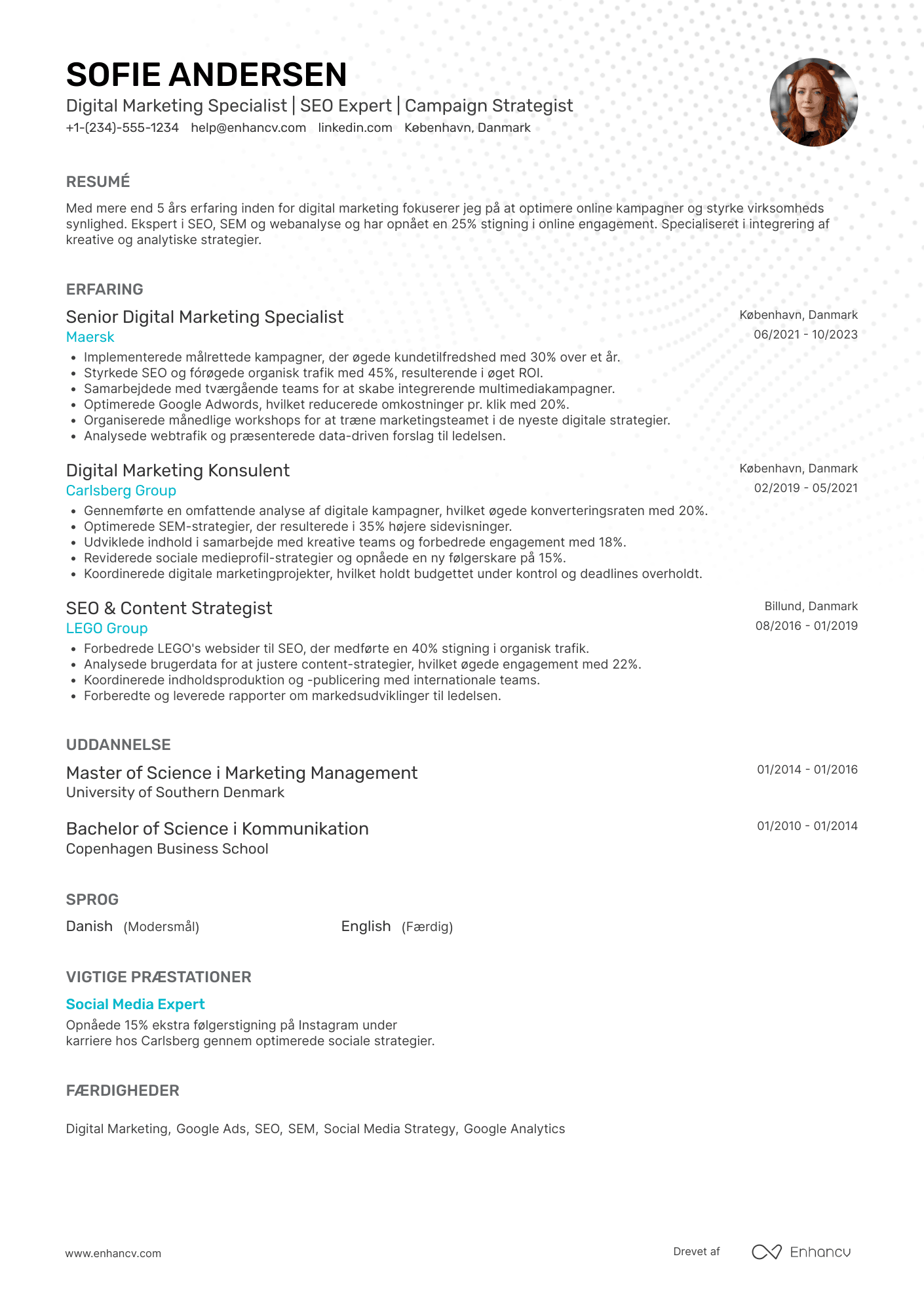 Digital Marketing CV