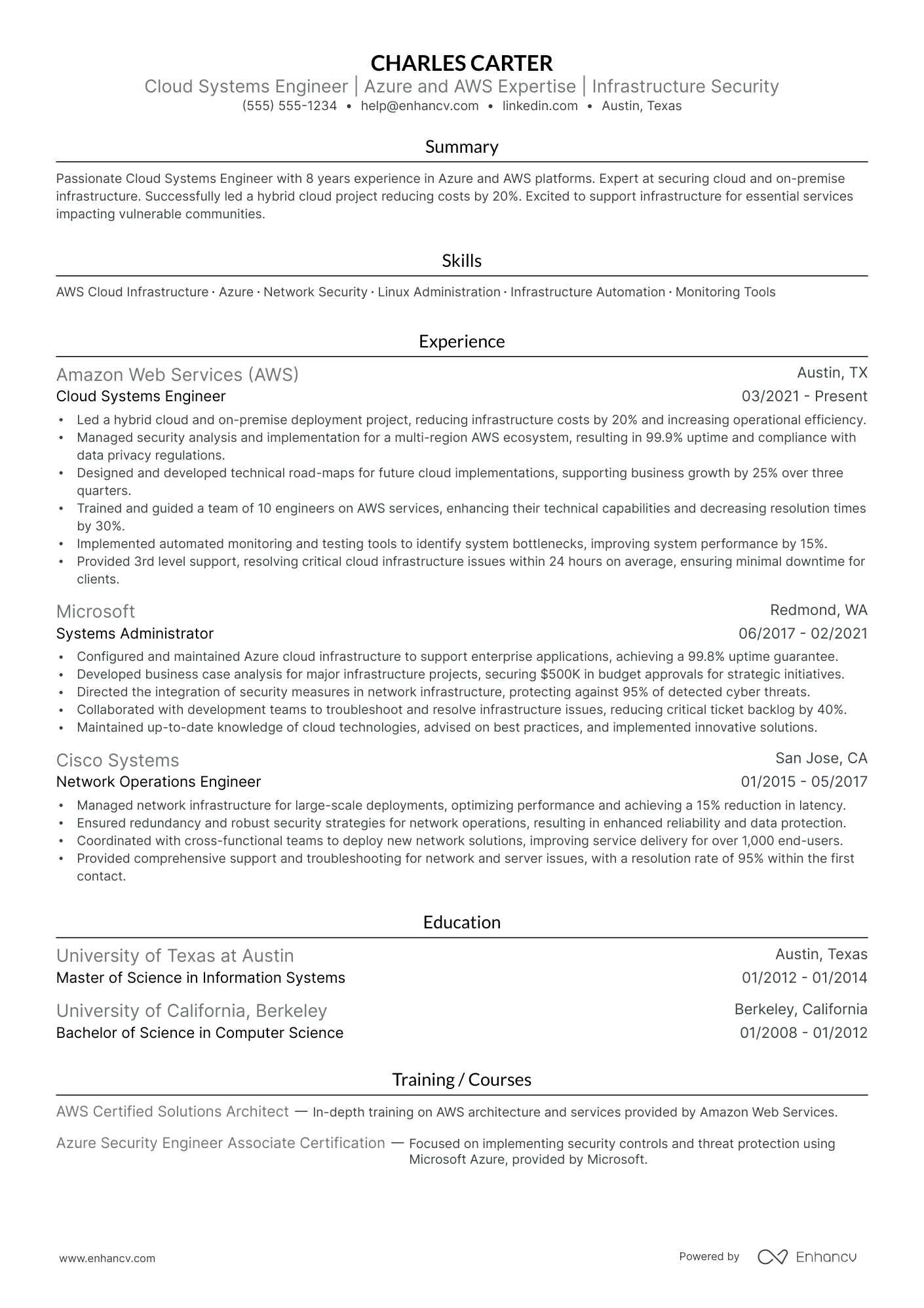 Junior AWS Cloud Engineer Resume Example Resume Example