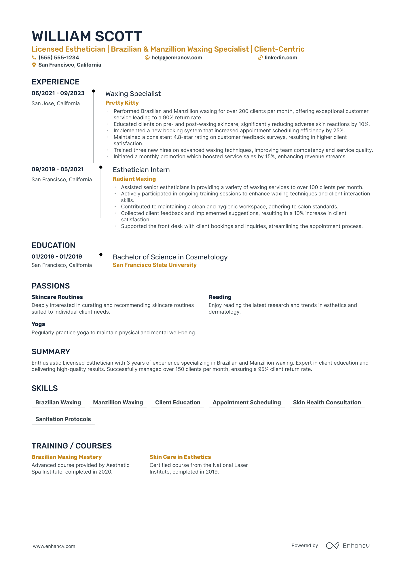 Freelance Esthetician Resume Example Resume Example