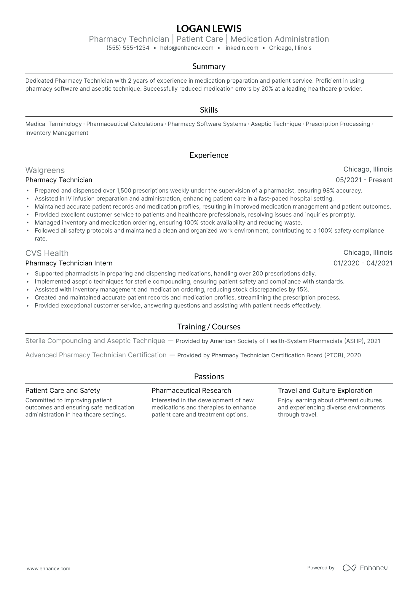 Certified Pharmacy Tech Resume Example Resume Example