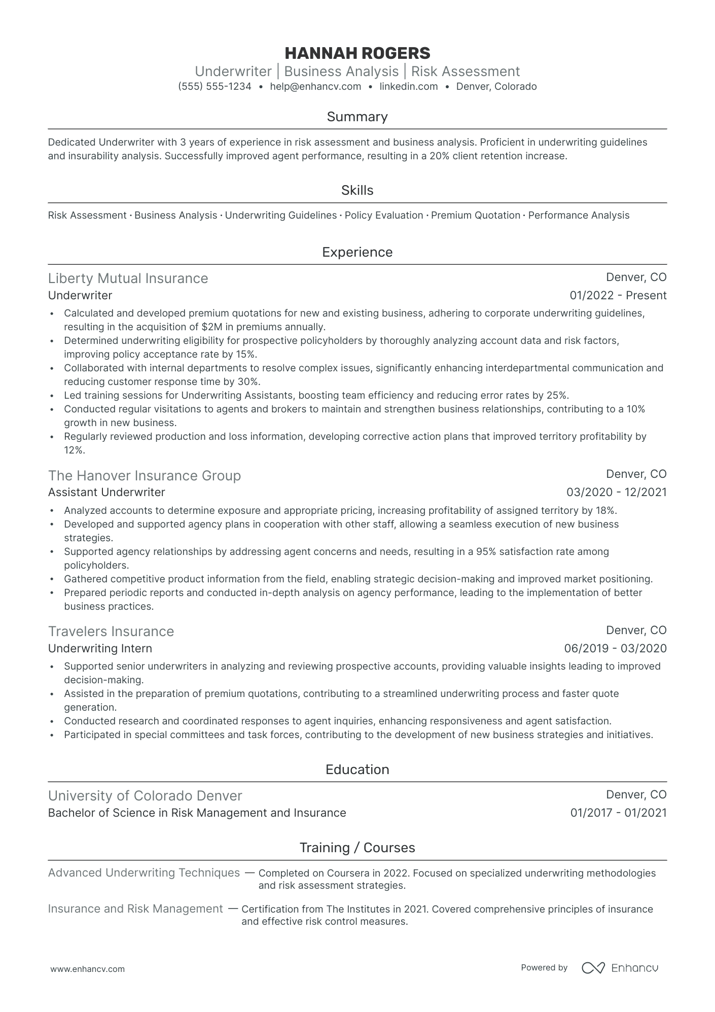 Chief Underwriter Resume Example Resume Example