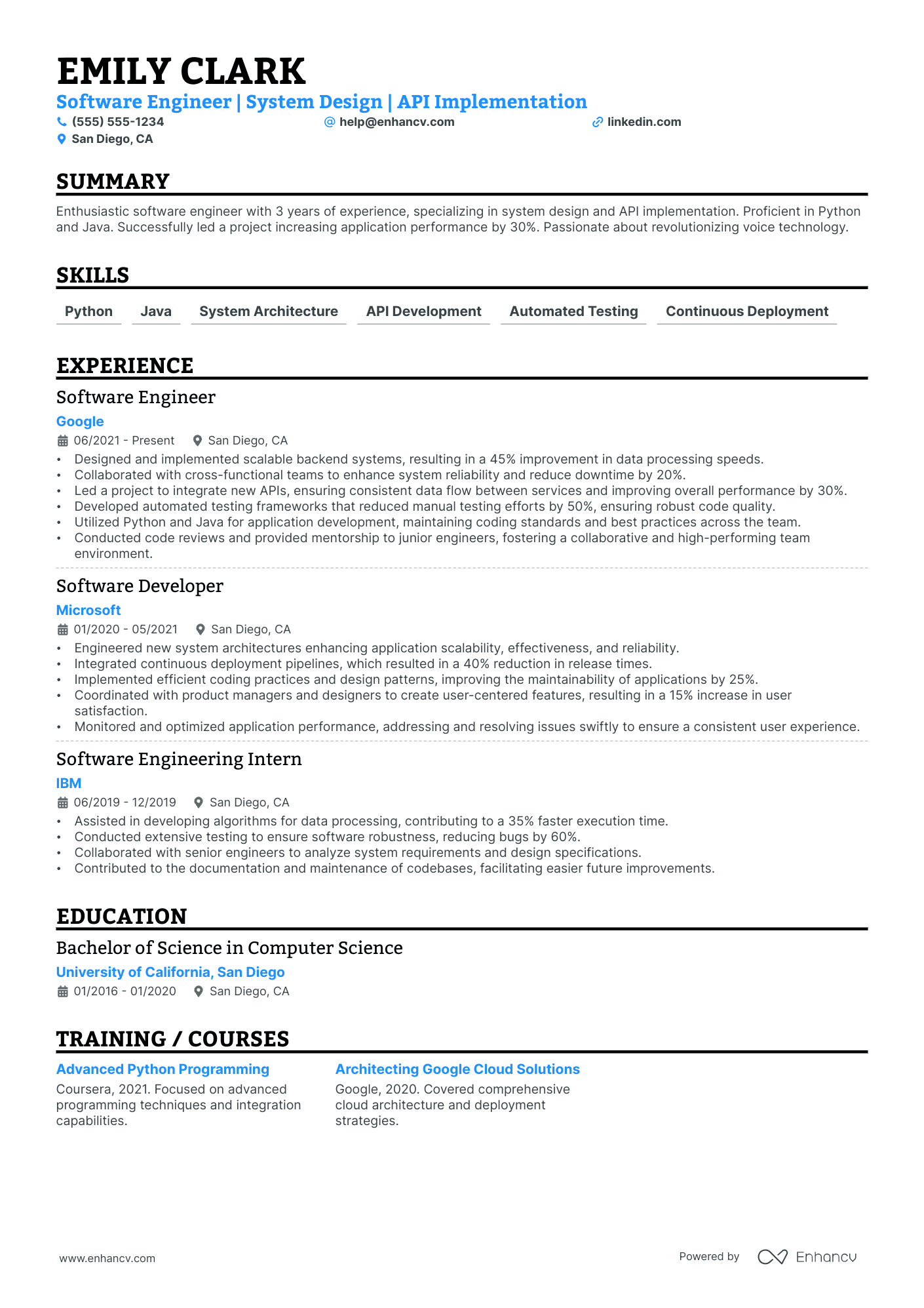 Software Sales Engineer resume example