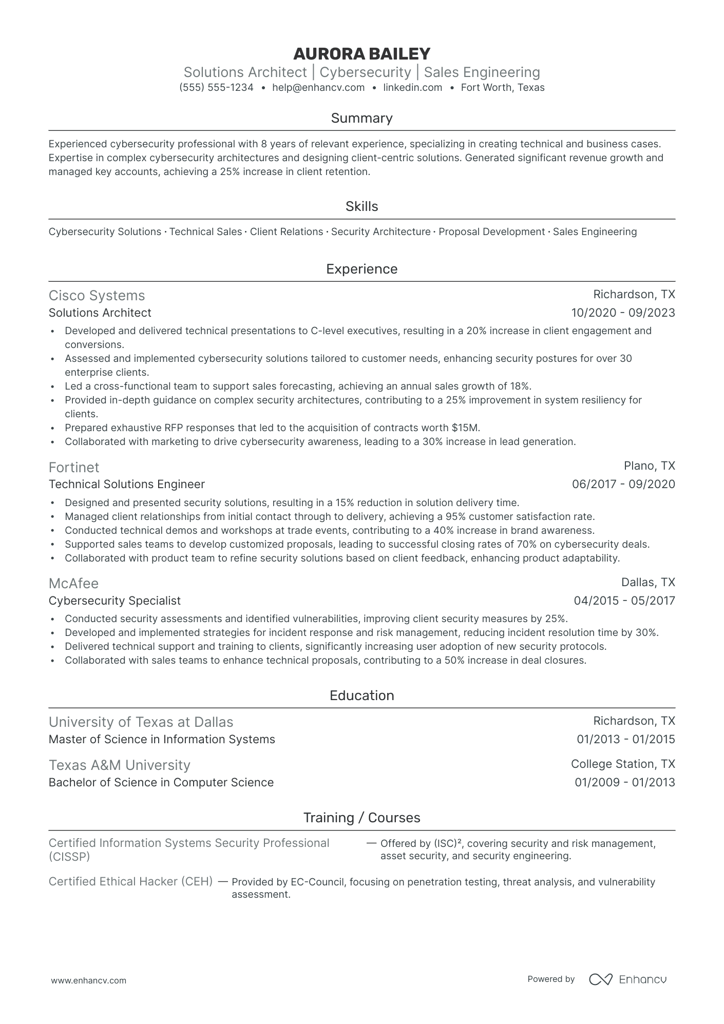 Junior Solutions Architect resume example