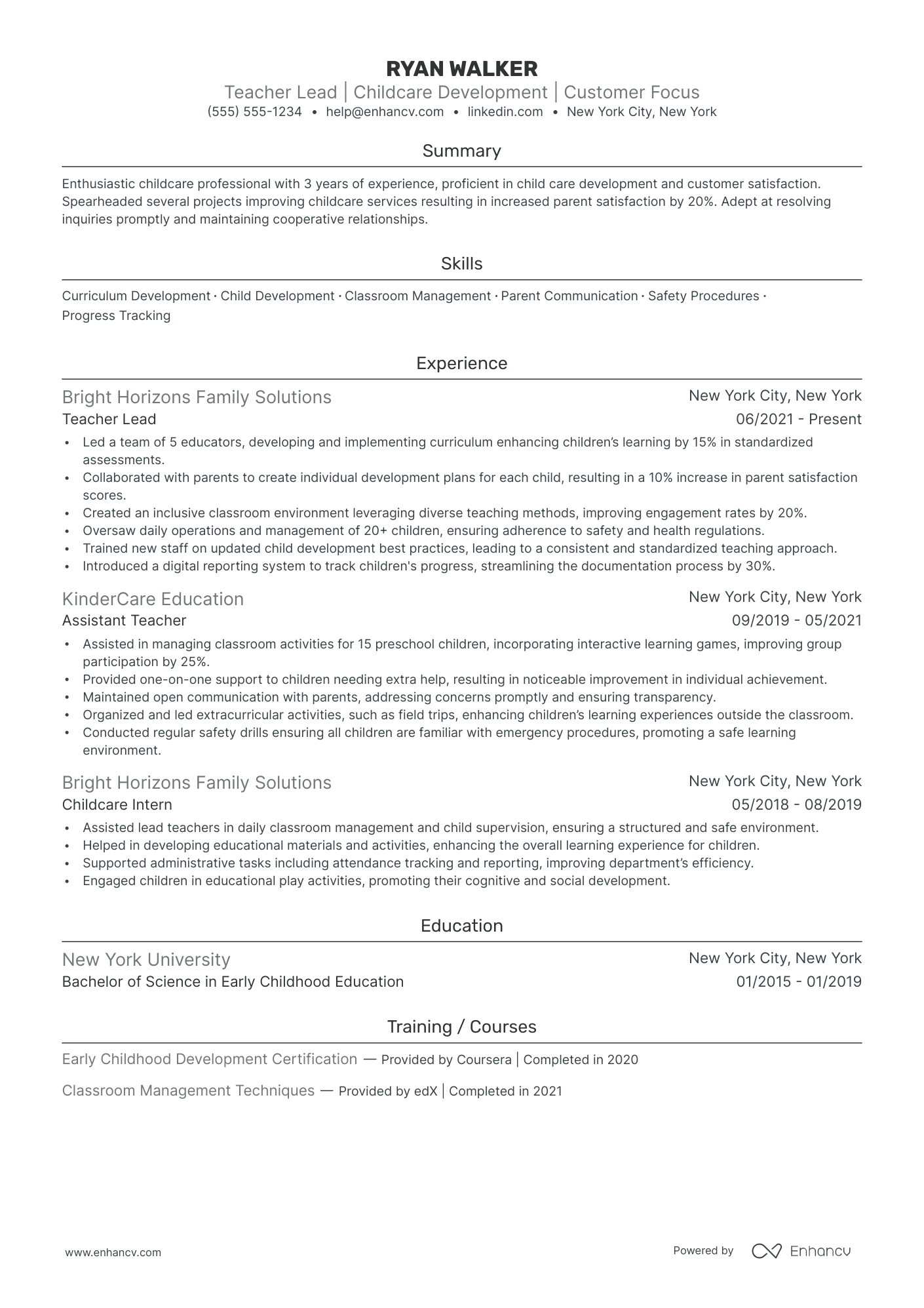 Daycare Specialist Resume Example Resume Example