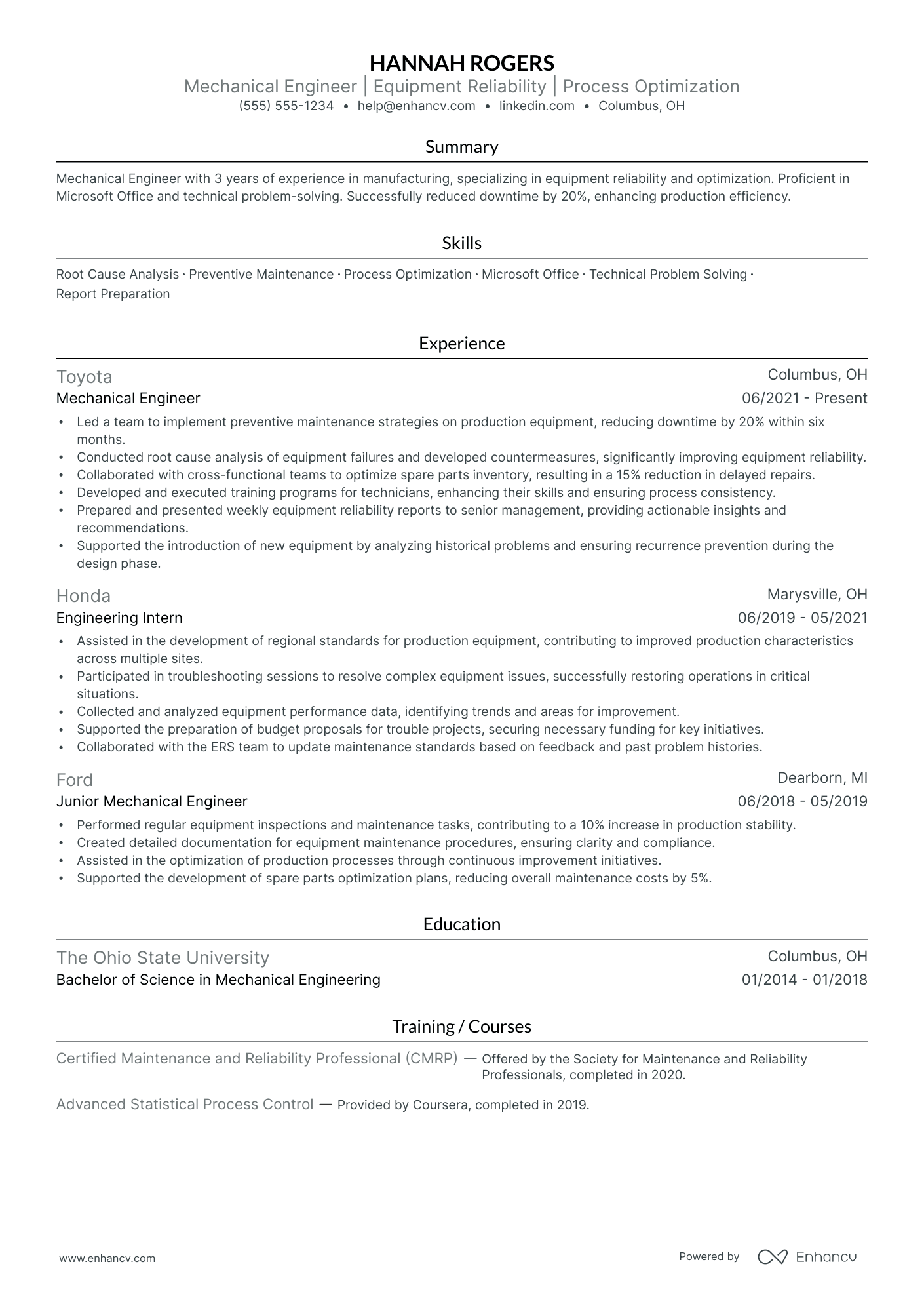 Lead Production Engineer resume example