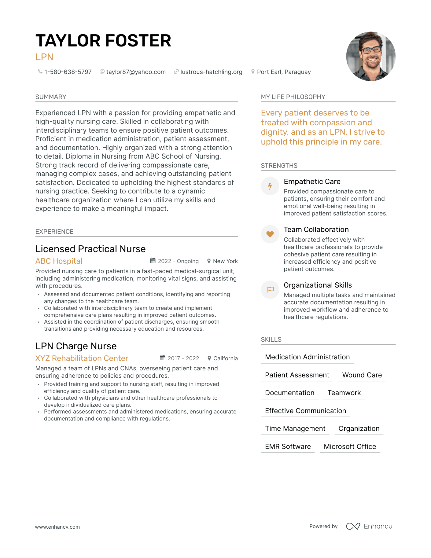 LPN resume example