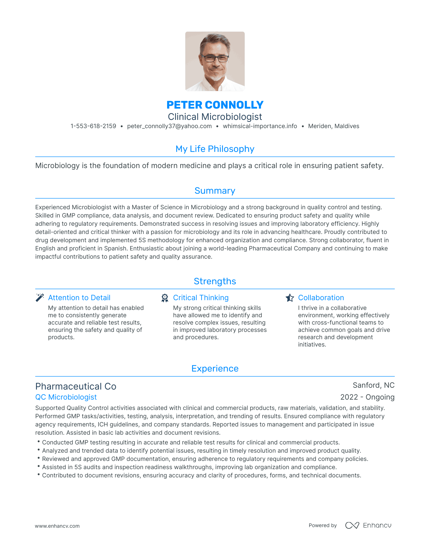 Modern Clinical Microbiologist Resume Example