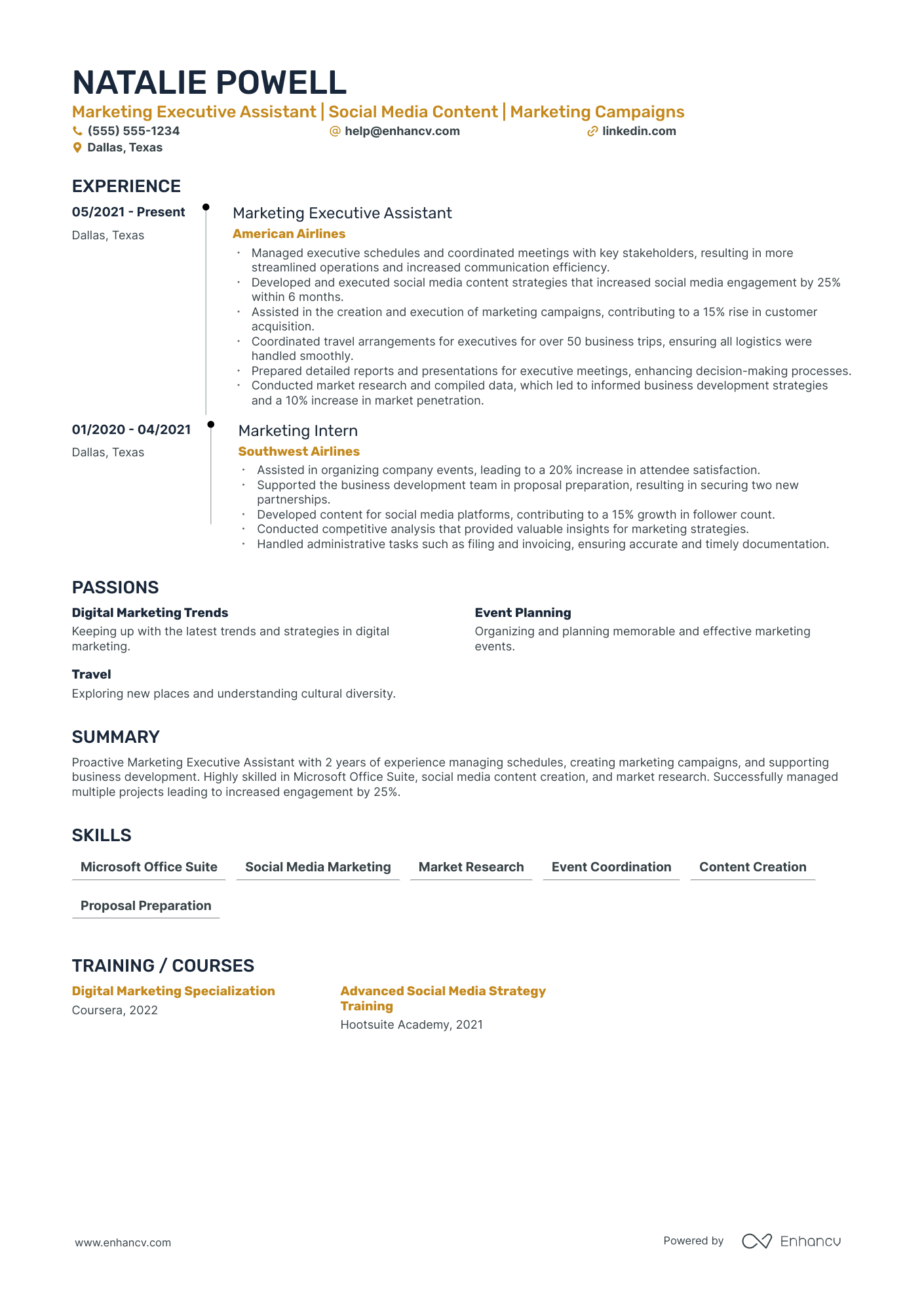 Marketing Administrative Assistant resume example