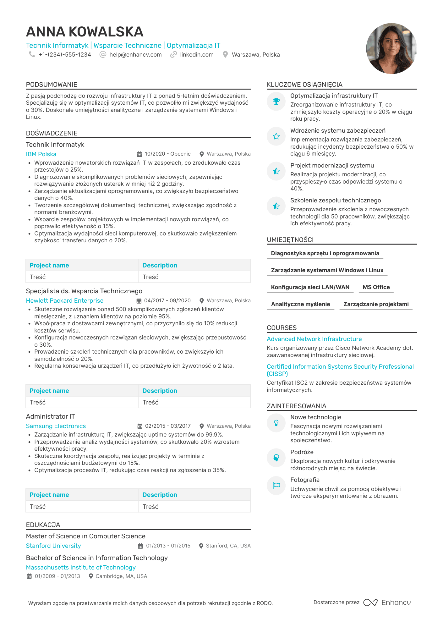 Technik Informatyk CV