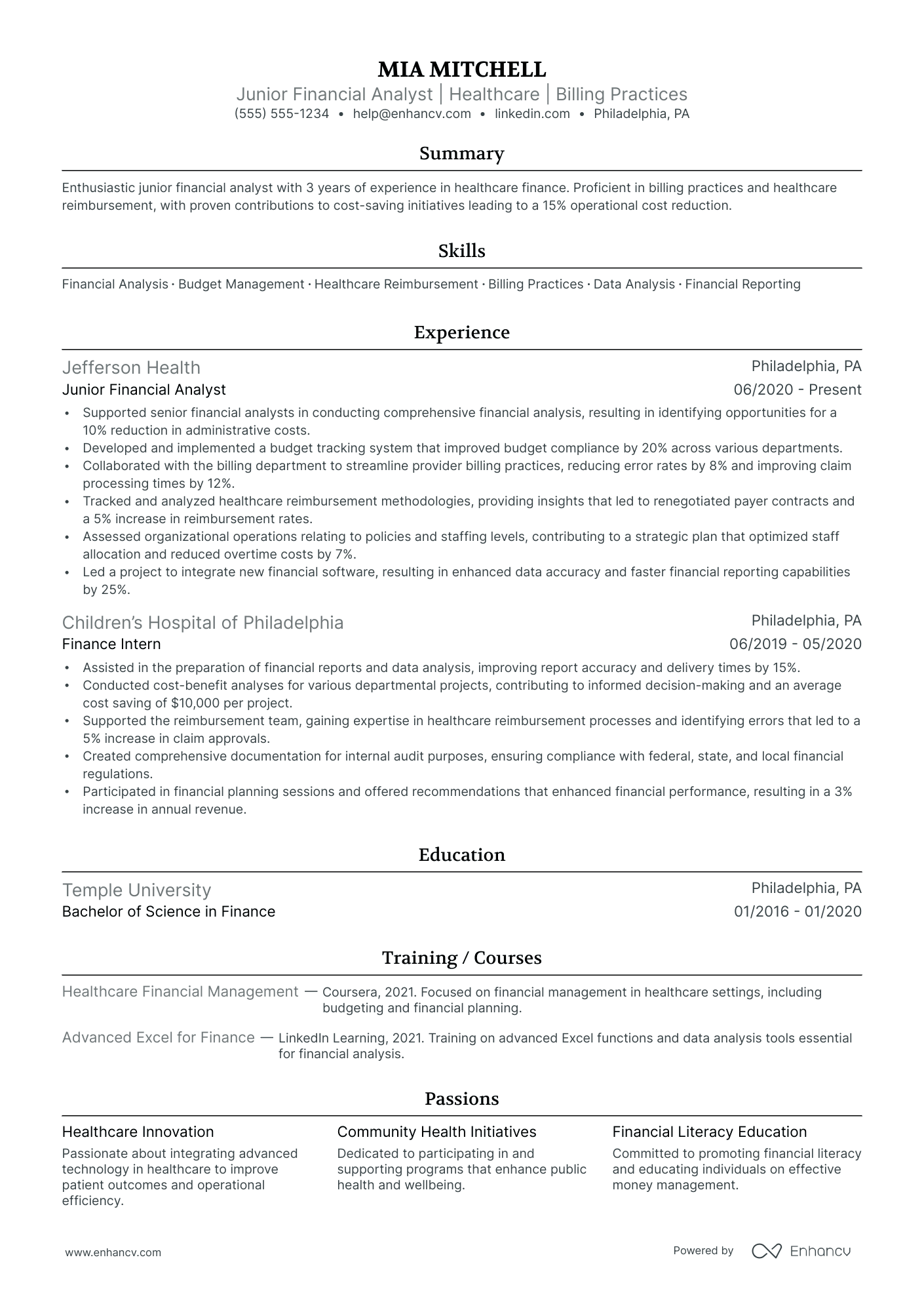 Chief Financial Officer resume example