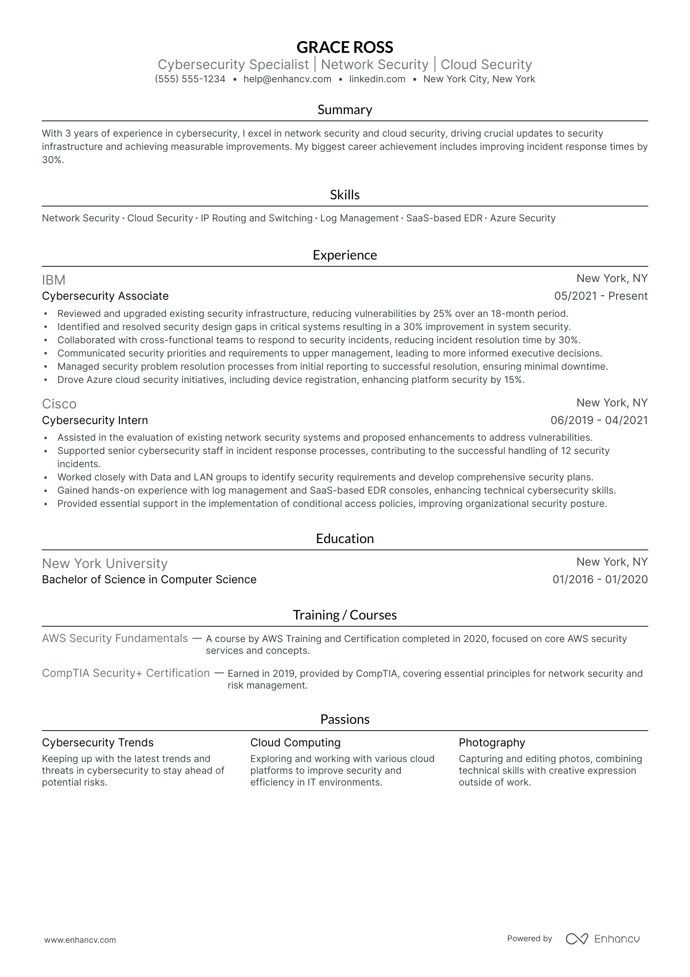 Cybersecurity Architect resume example