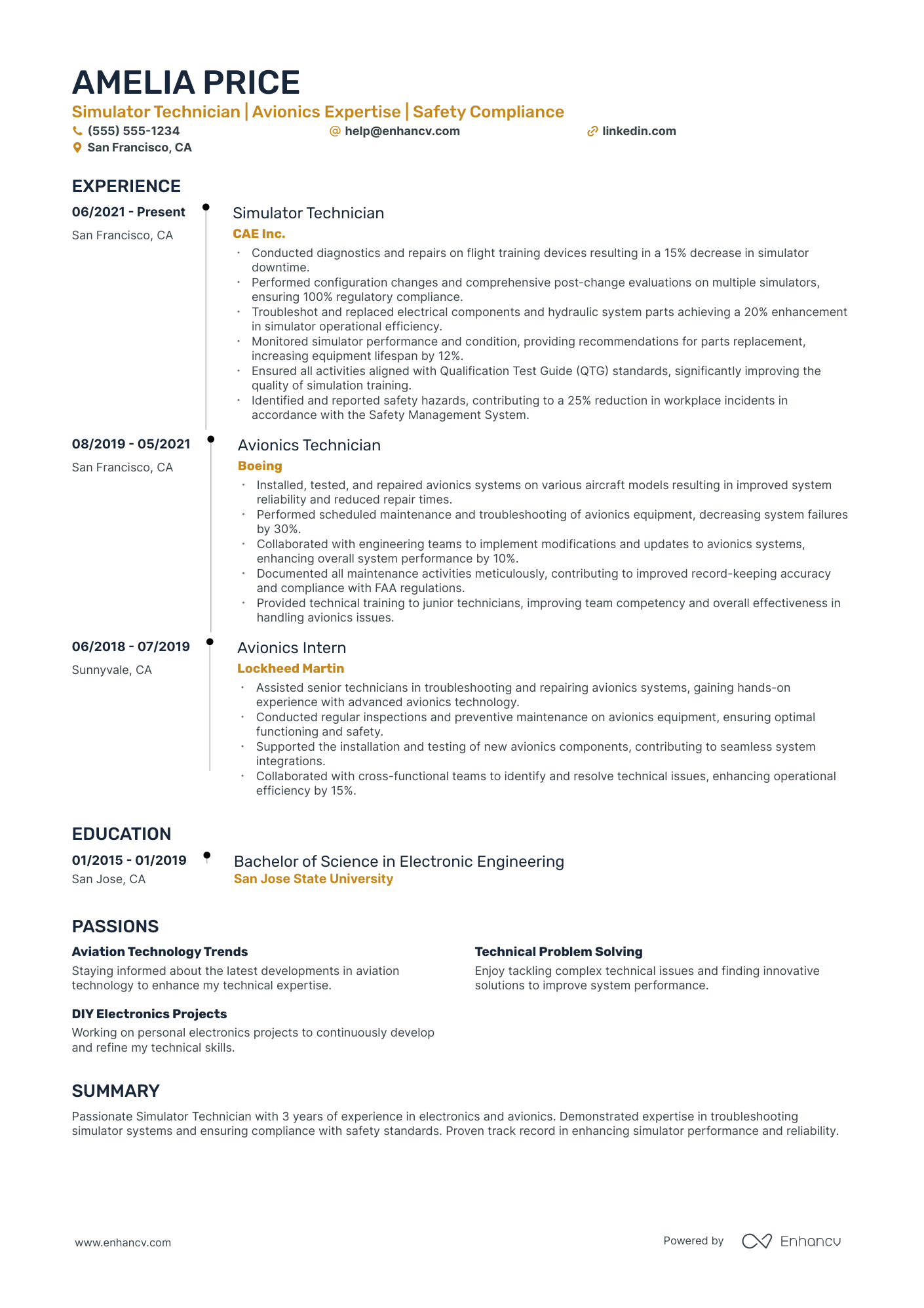 Safety Training Flight Attendant resume example