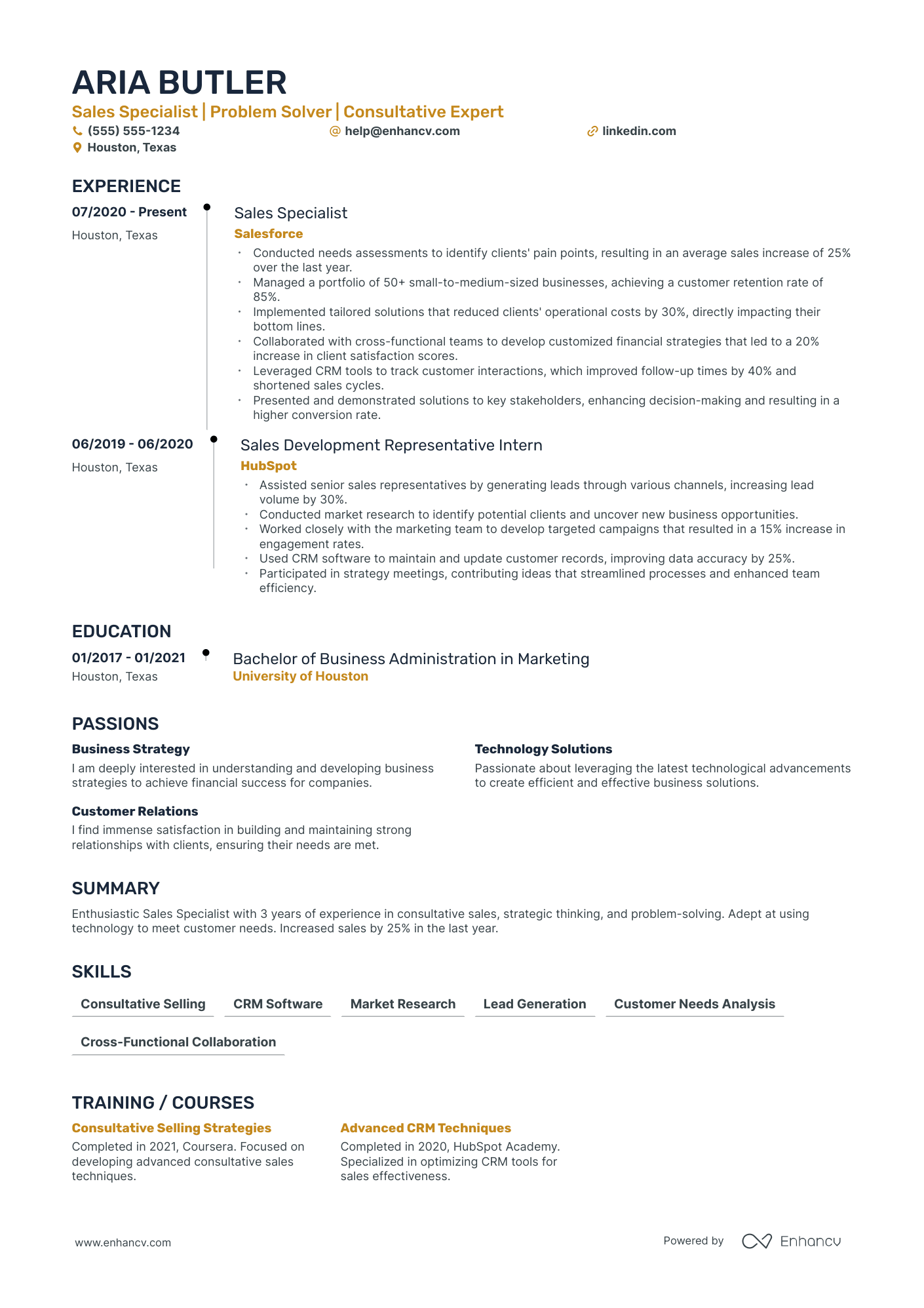 Strategic Sales Manager resume example