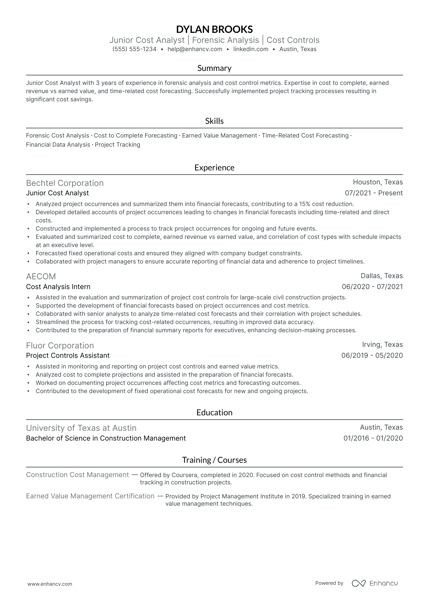 Construction Consultant Resume Example Resume Example