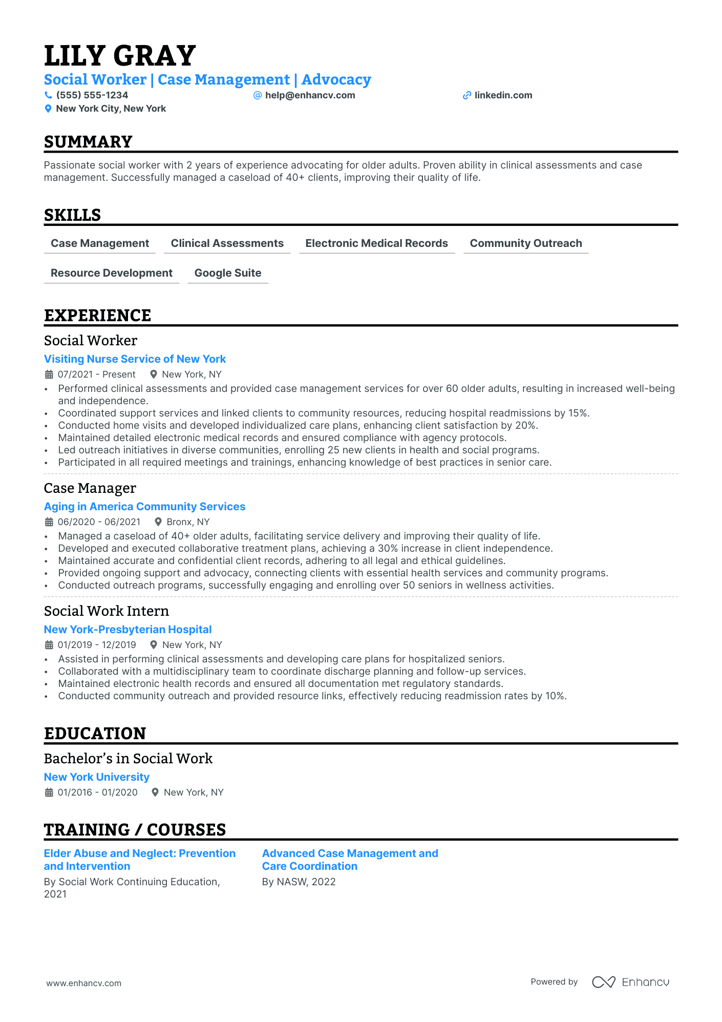 Clinical Case Manager resume example