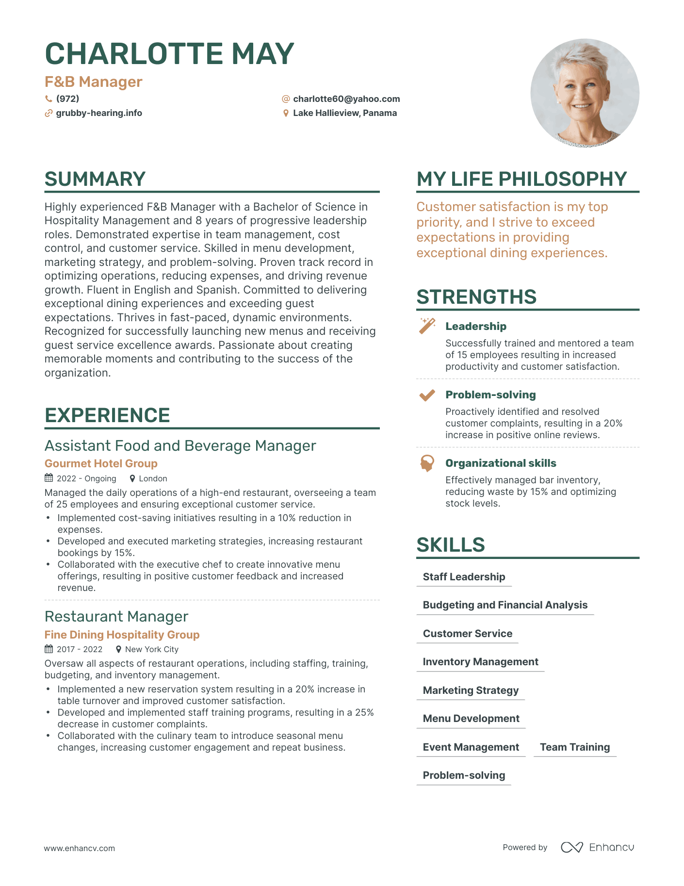 3 F&B Manager Resume Examples & How-To Guide For 2023