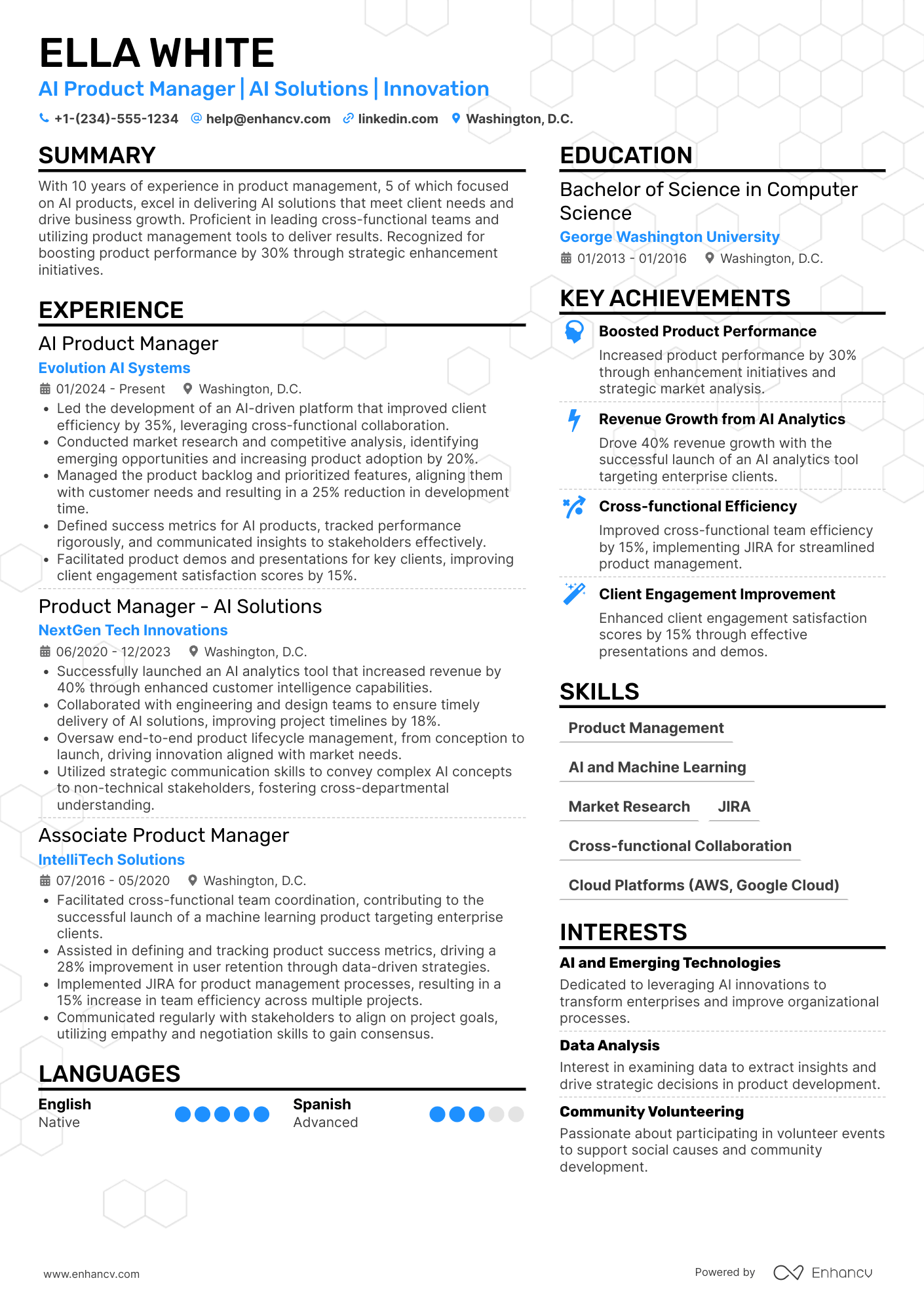AI Product Manager resume example