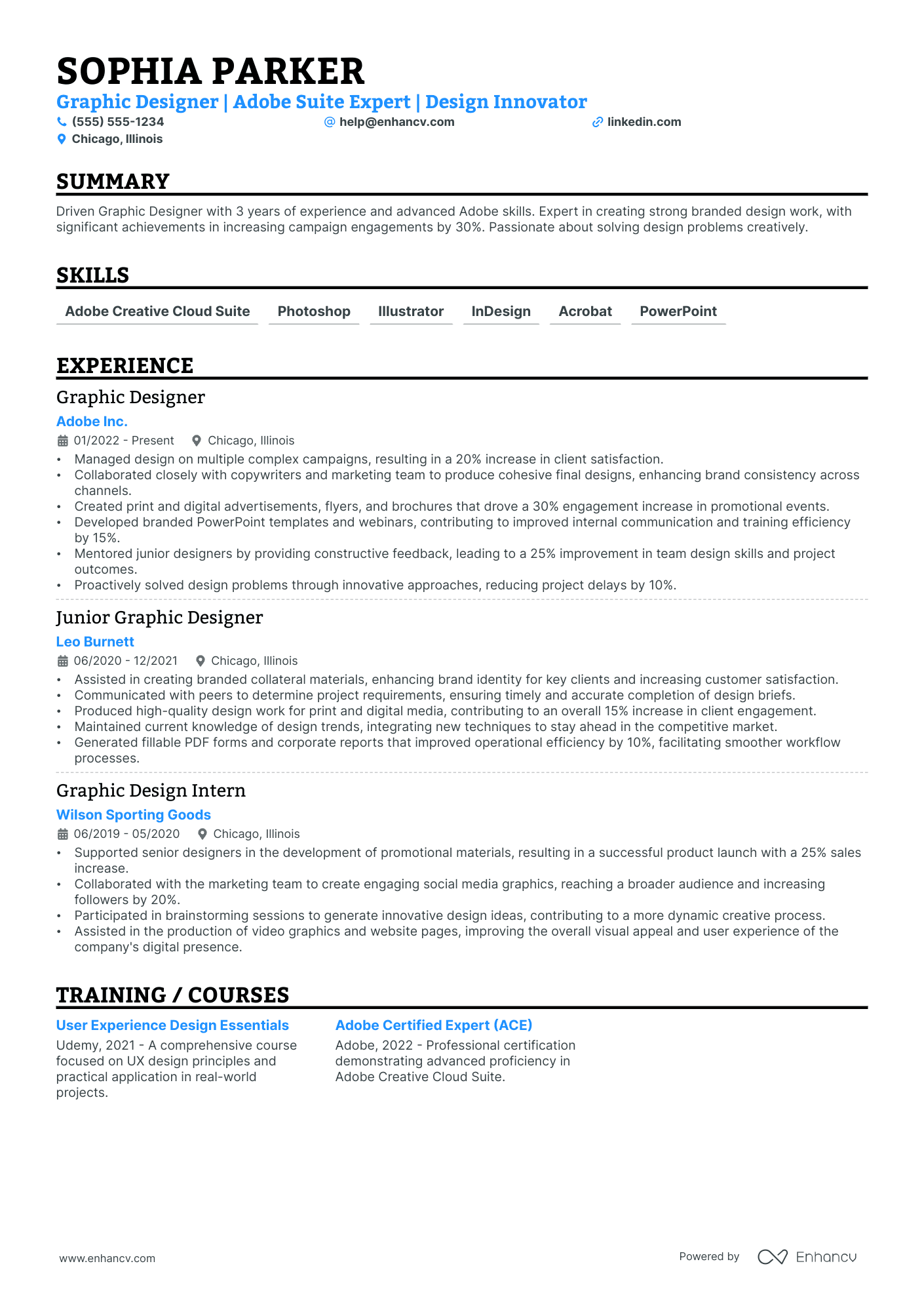 Senior Graphic Artist resume example