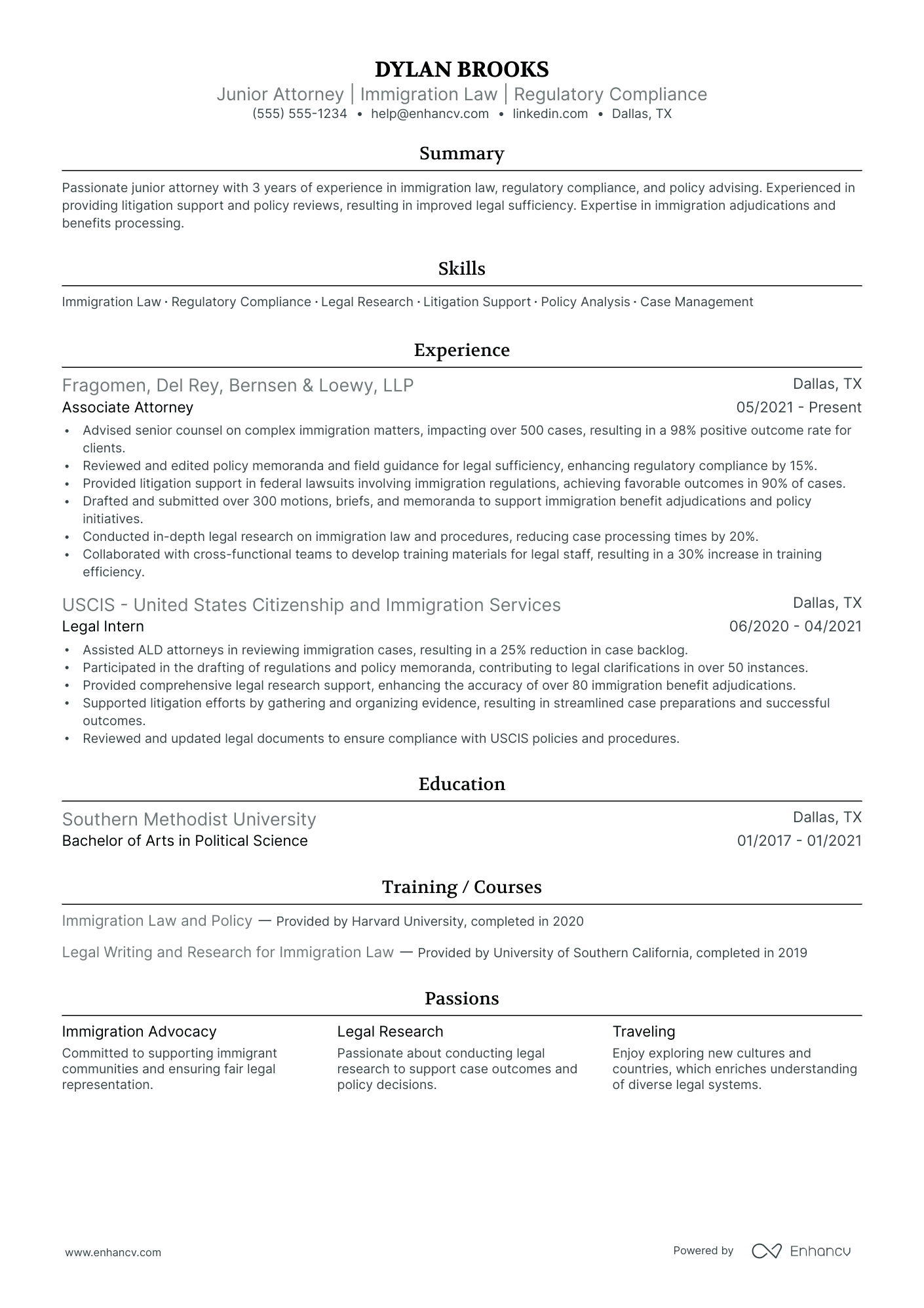 Deputy Attorney General resume example