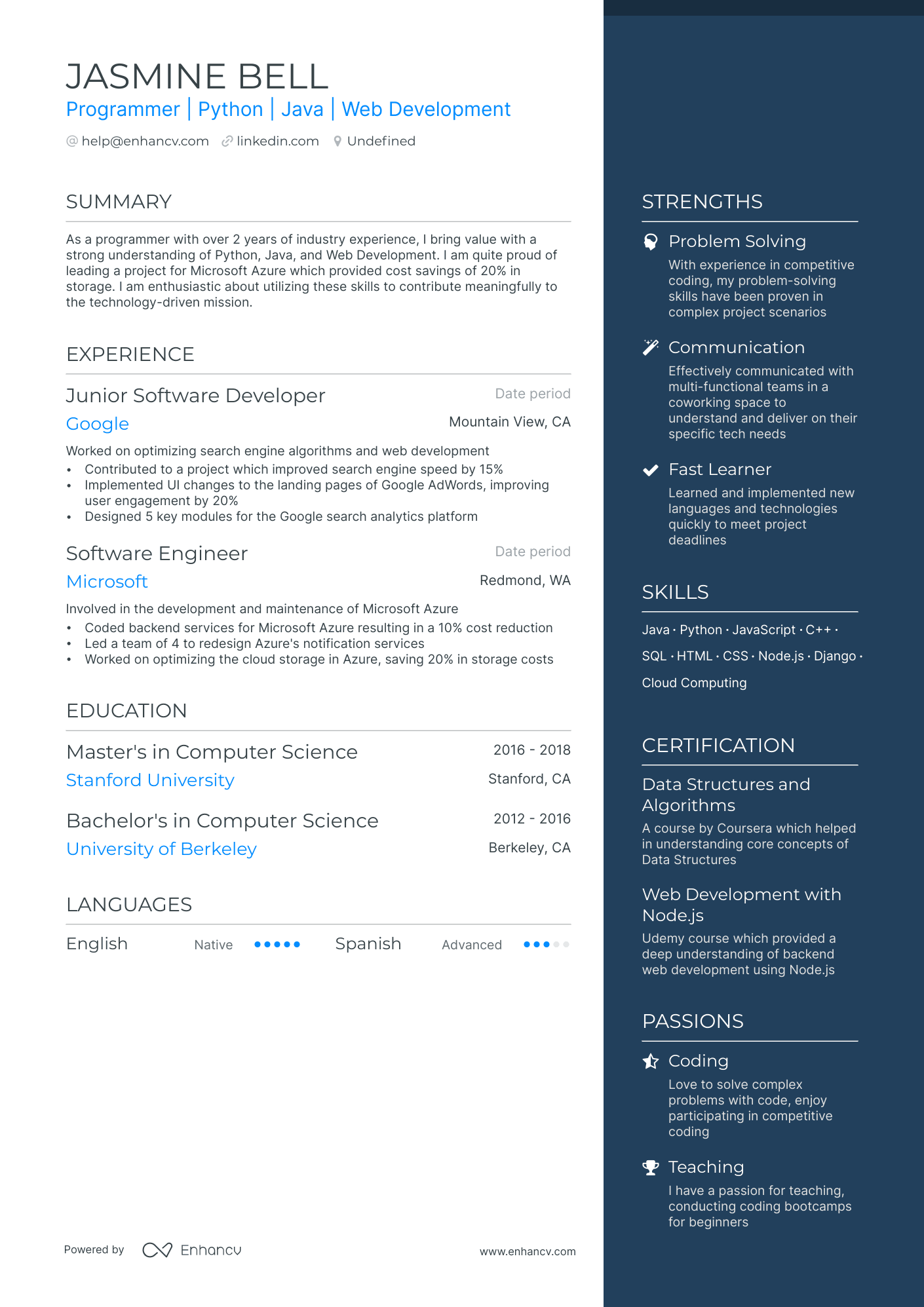 Entry Level Programmer resume example