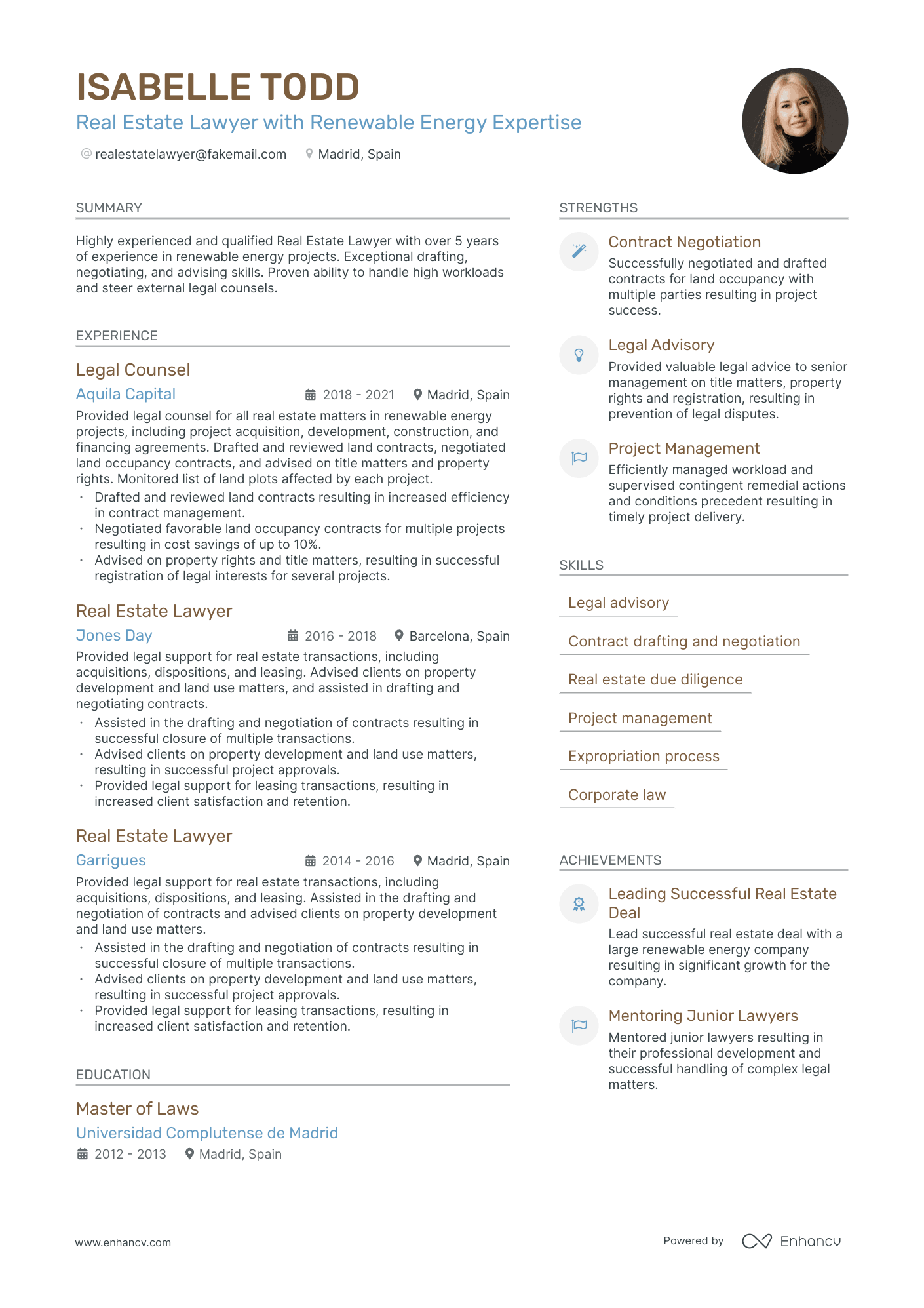 real estate lawyer resume example